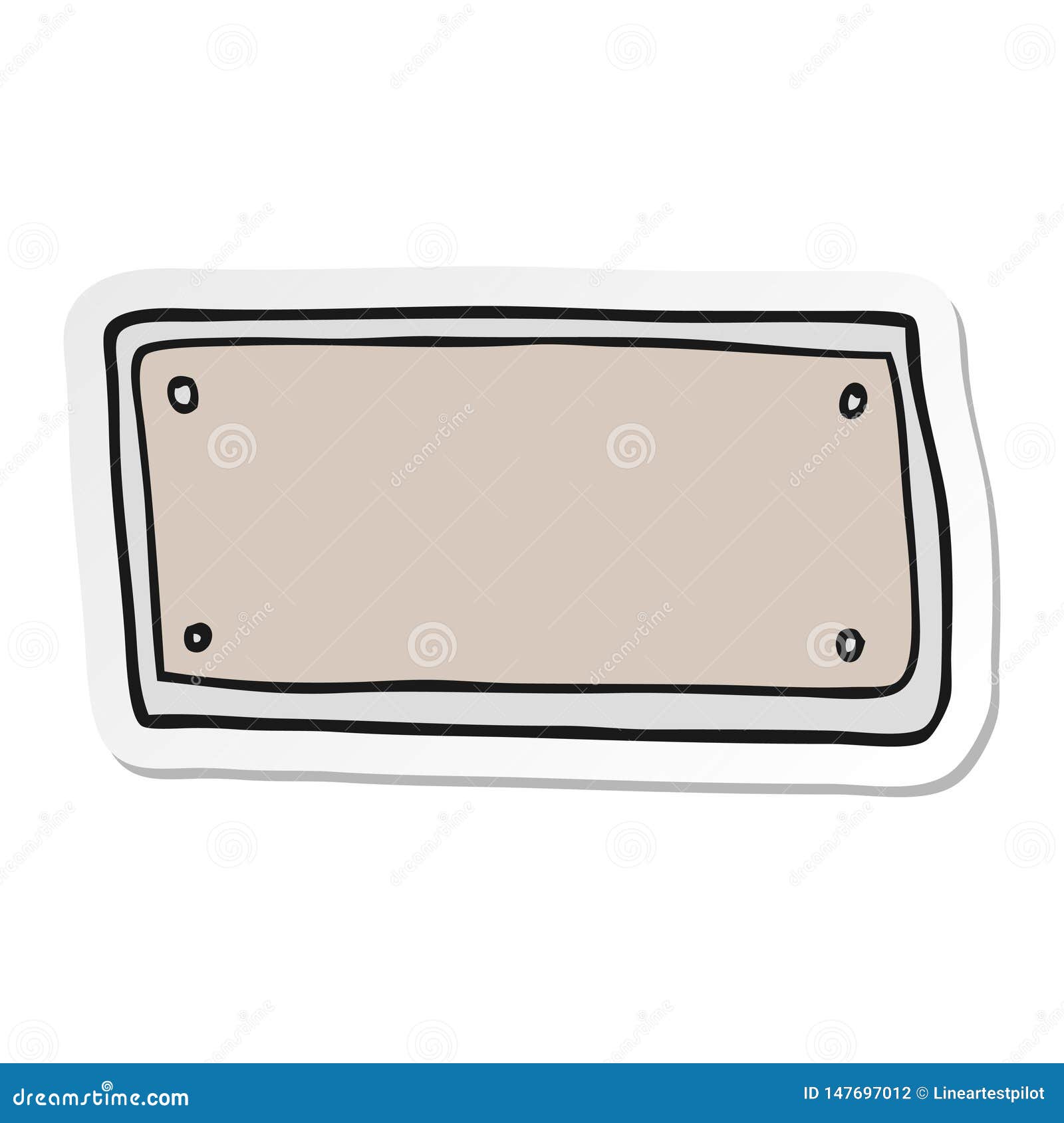 Sticker of a Cartoon Blank Sign Stock Vector Illustration of word