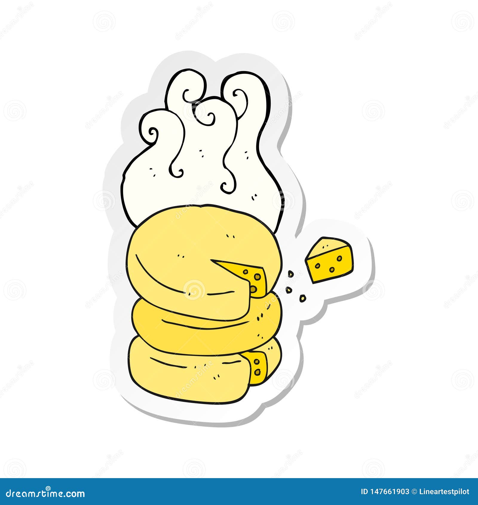 Sticker of a Cartoon Cheese Wheel Stock Vector Illustration of symbol