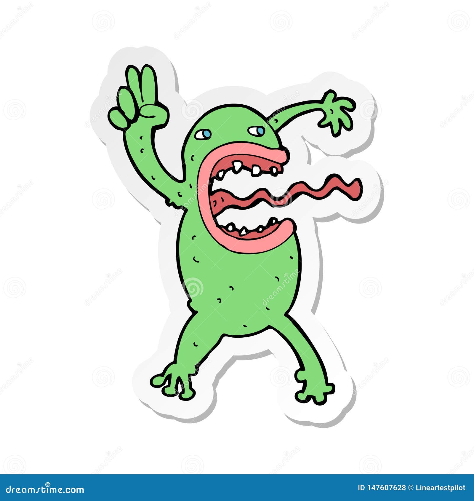 Sticker of a Cartoon Crazy Frog Stock Vector - Illustration of symbol ...