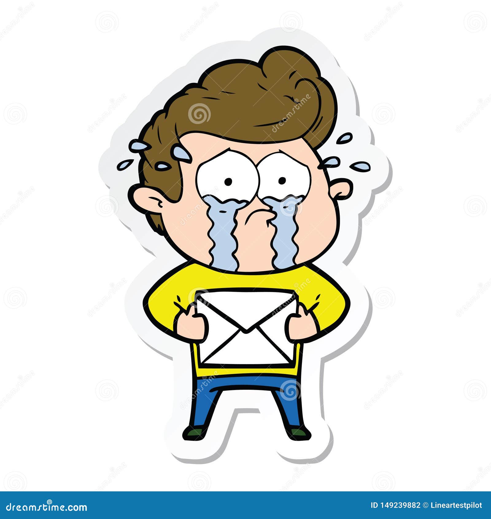 Man Male Boy Crying Tears Upset Sad Cartoon Sticker Stick Icon Decal Label  Drawing Illustration Retro Doodle Freehand Free Hand Drawn Quirky Art  Artwork Funny Character Stock Illustrations – 175 Man Male