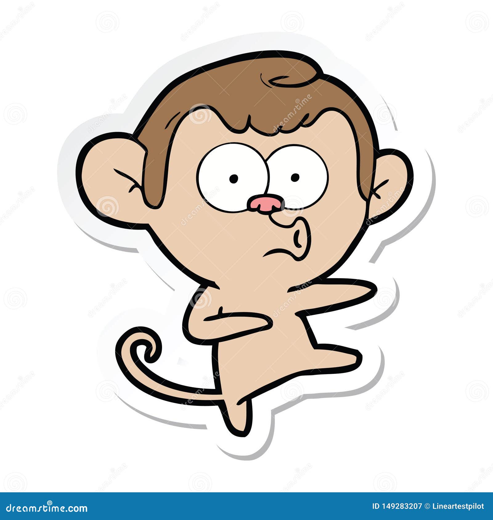 Sticker of a Cartoon Dancing Monkey Stock Vector Illustration of