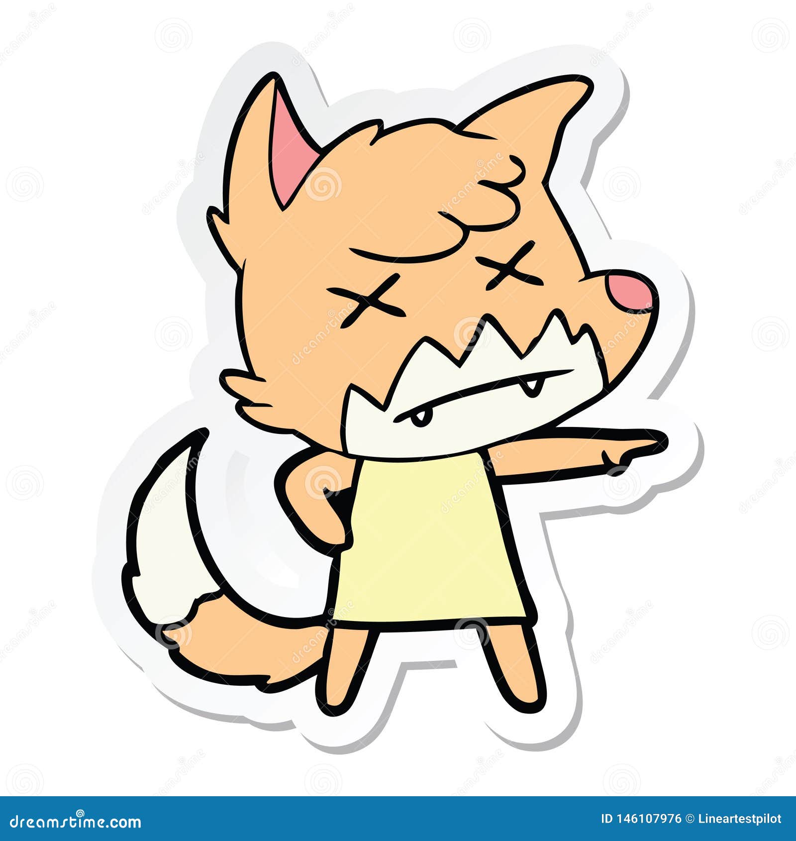 Sticker of a Cartoon Dead Fox Stock Vector - Illustration of dead, animals:  146107976