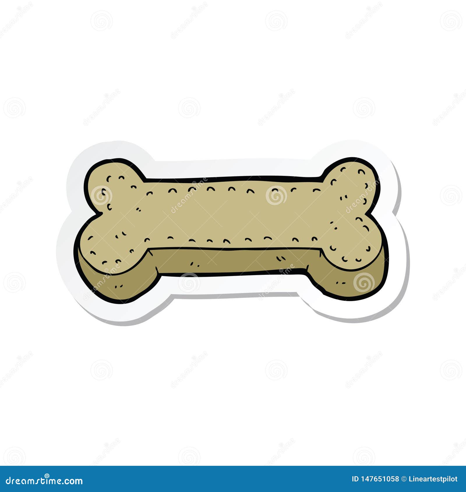 Sticker of a Cartoon Dog Biscuit Stock Vector Illustration of drawn