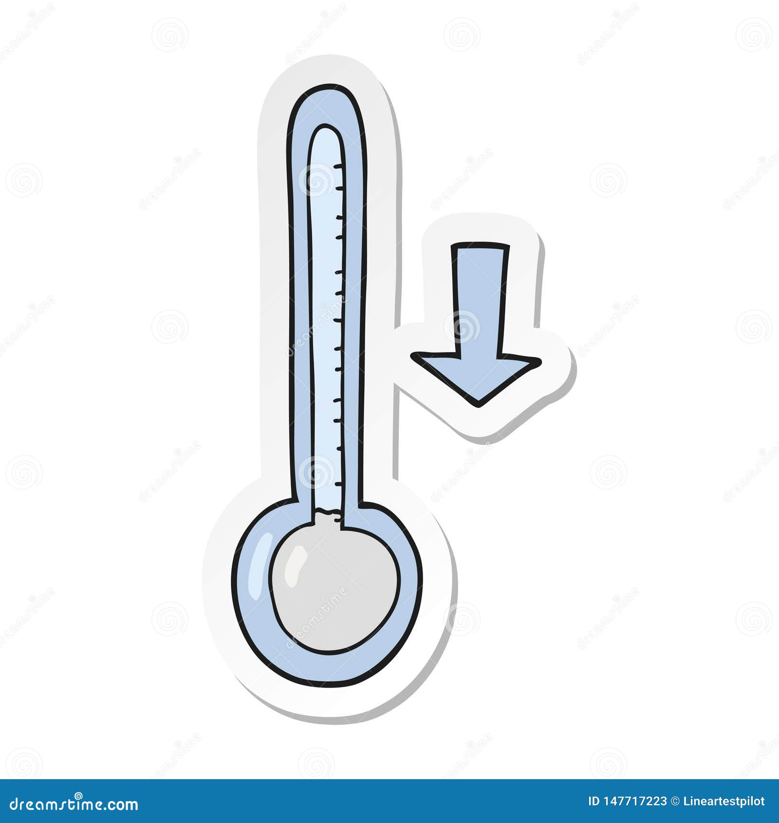 Sticker of a Cartoon Dropping Temperature Stock Vector - Illustration of  retro, clipart: 147717223