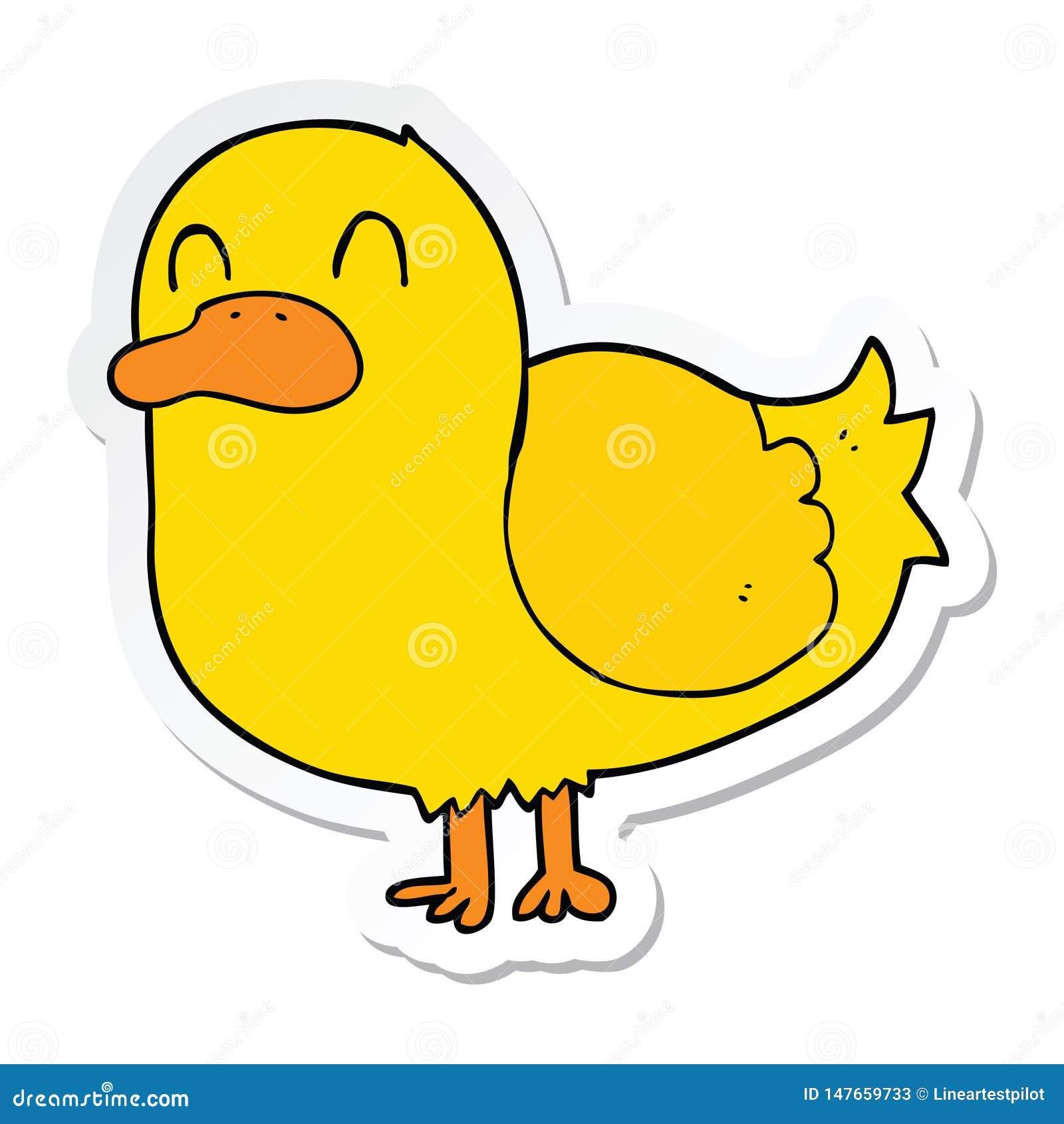 sticker of a cartoon duck