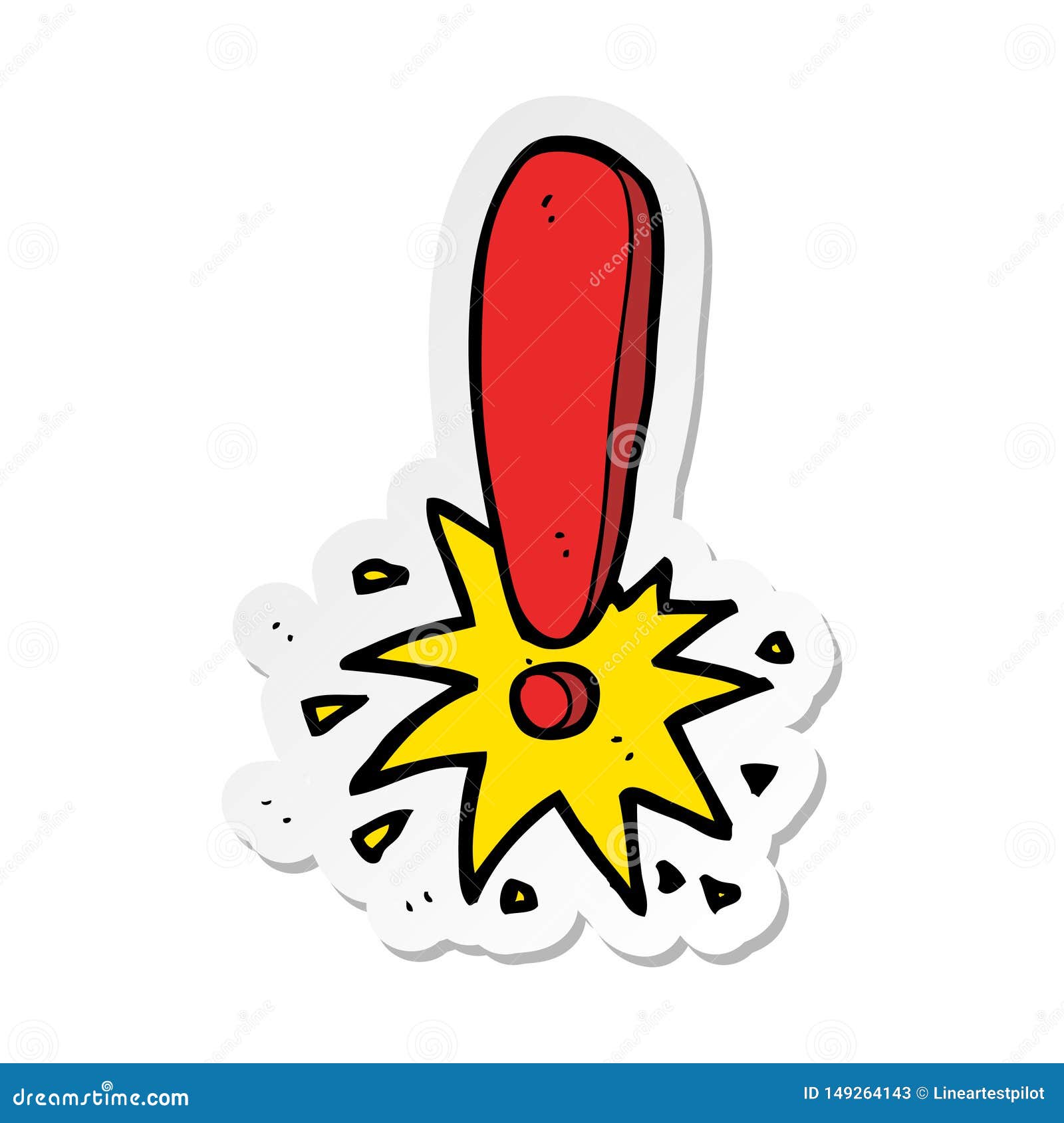 Sticker of a Cartoon Exclamation Mark Stock Vector - Illustration of ...