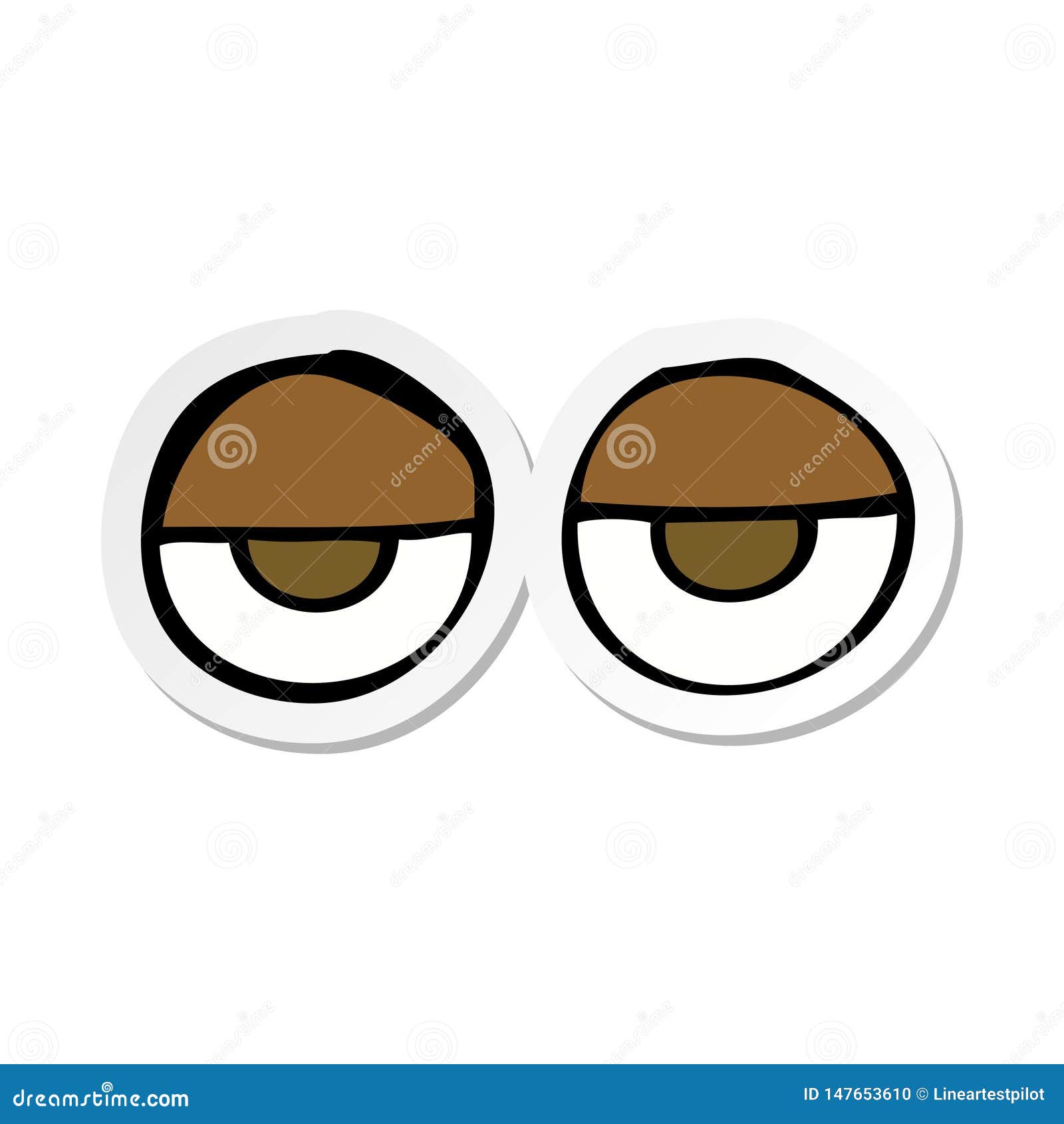 Sticker of a cartoon eyes stock vector. Illustration of funny 147653610
