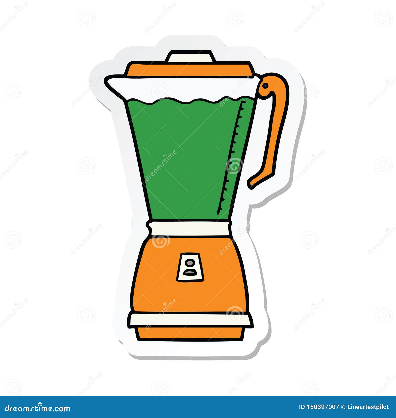 Sticker of a Cartoon Food Processor Stock Vector Illustration of retro, food 150397007