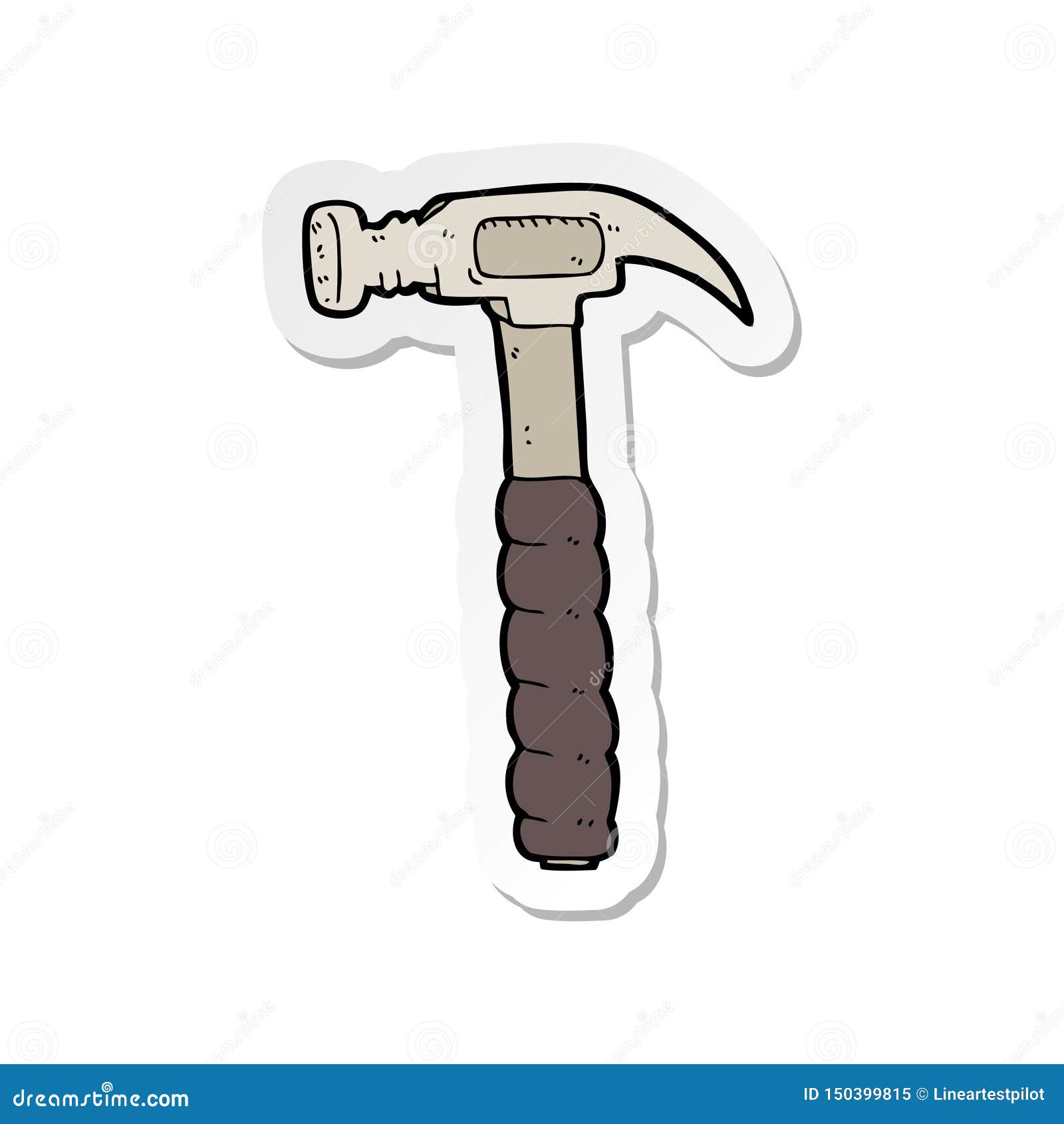 Sticker of a Cartoon Hammer Stock Vector Illustration of drawn