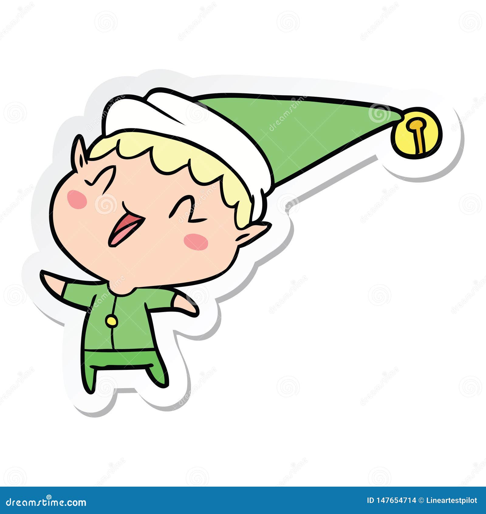 Sticker Happy Christmas Elf 