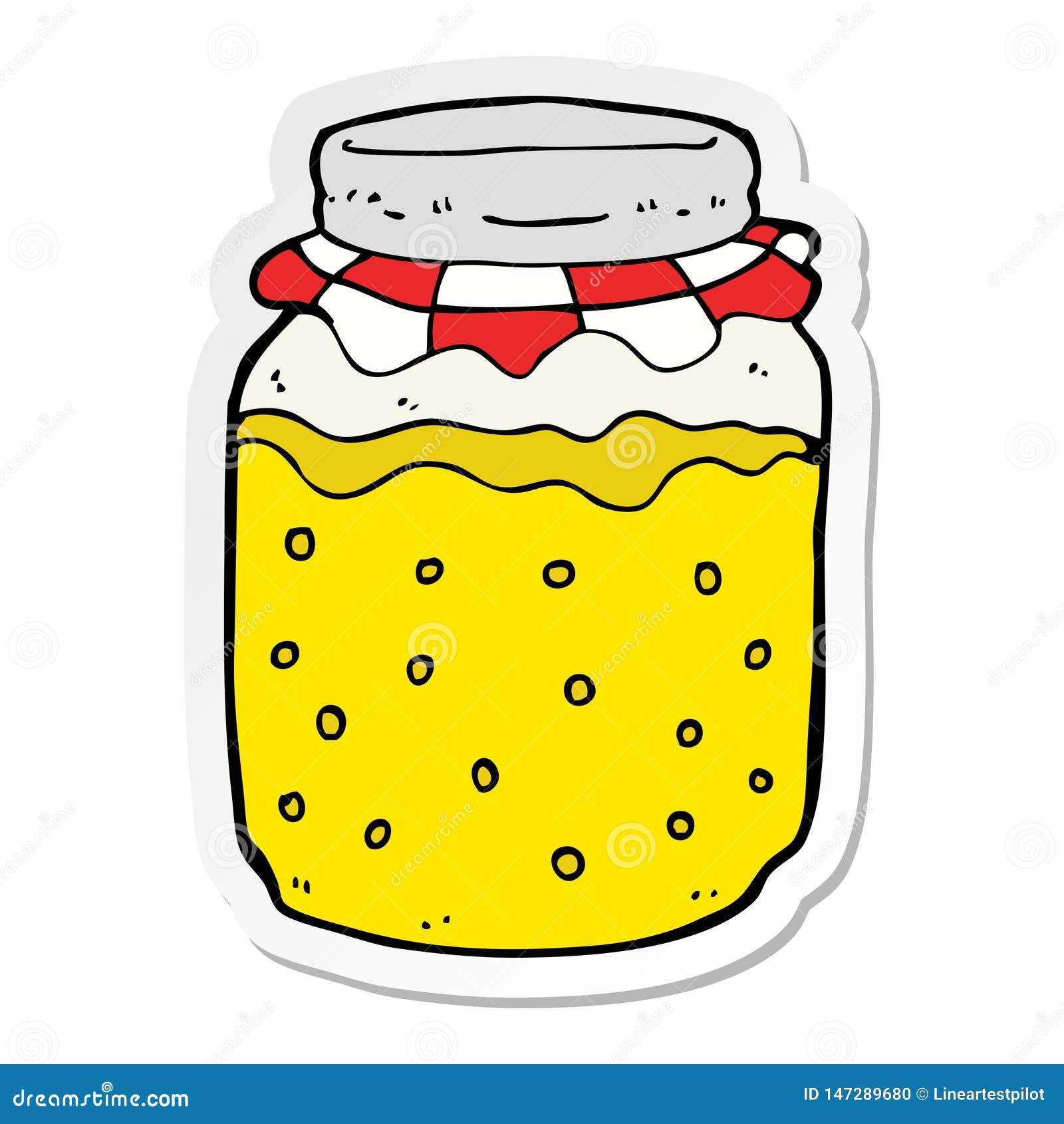 Sticker of a Cartoon Honey Jar Stock Illustration Illustration of