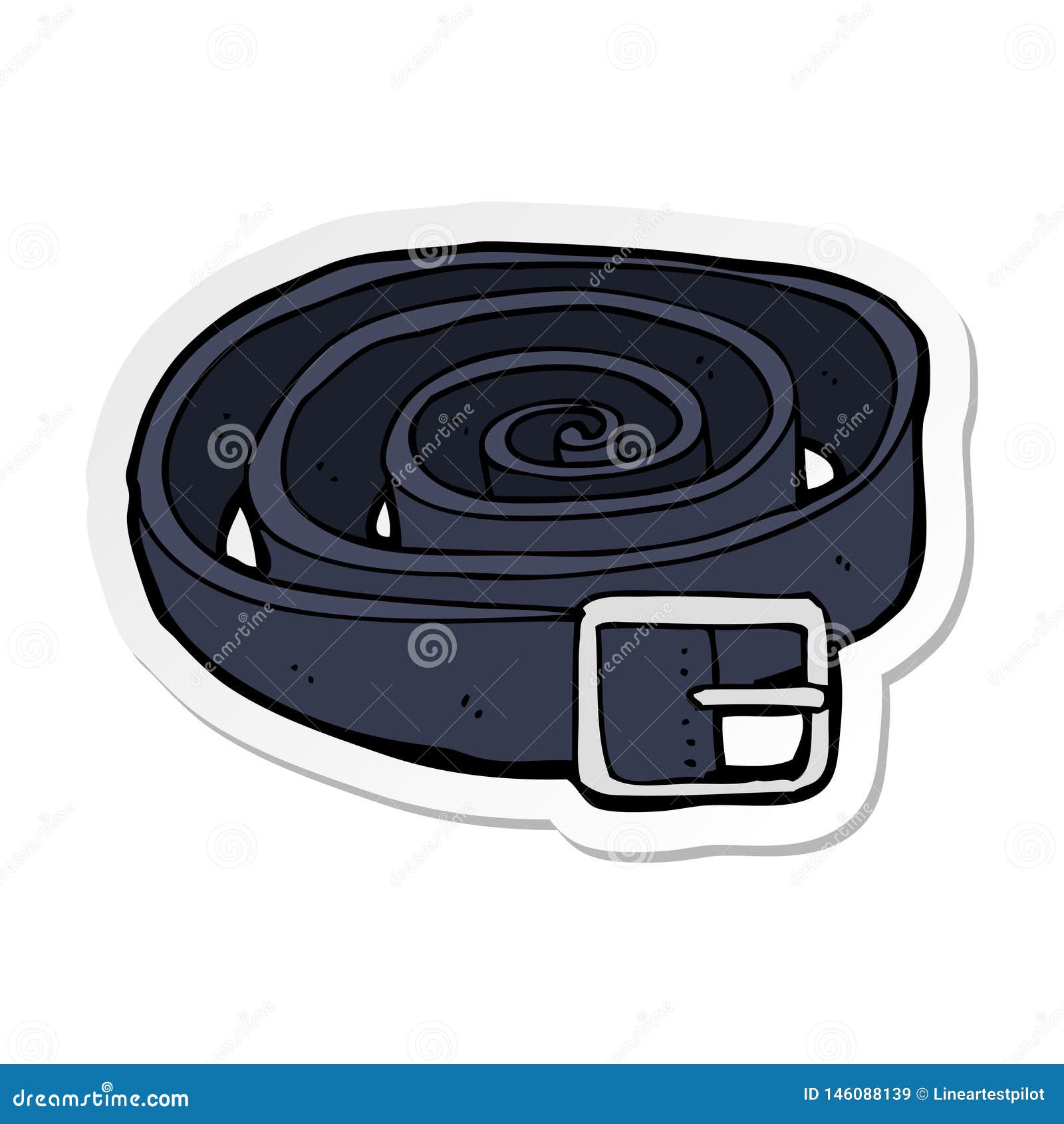 Sticker of a Cartoon Leather Belt Stock Vector - Illustration of funny ...