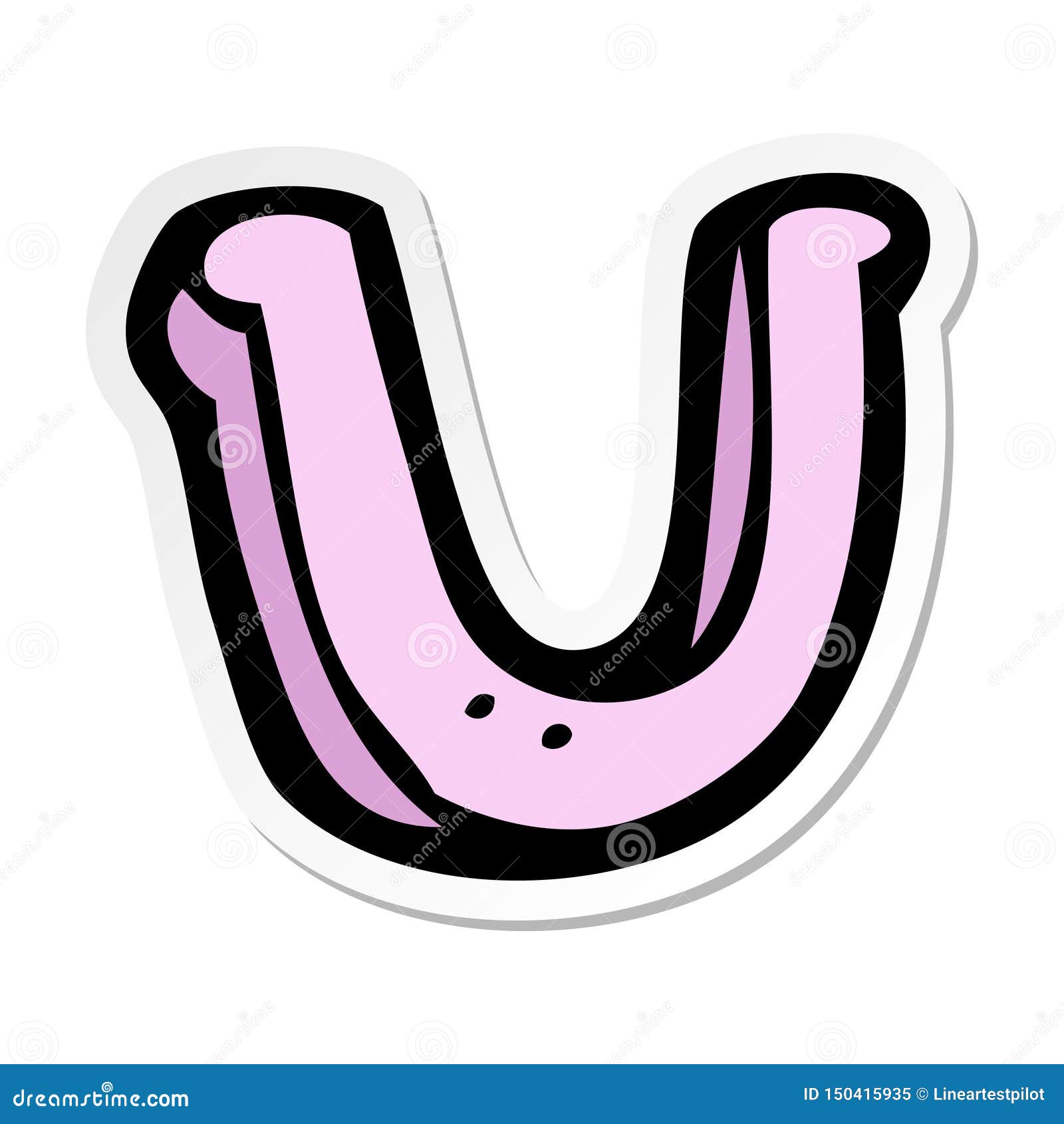 Sticker of a Cartoon Letter U Stock Vector - Illustration of happy, letter:  150415935