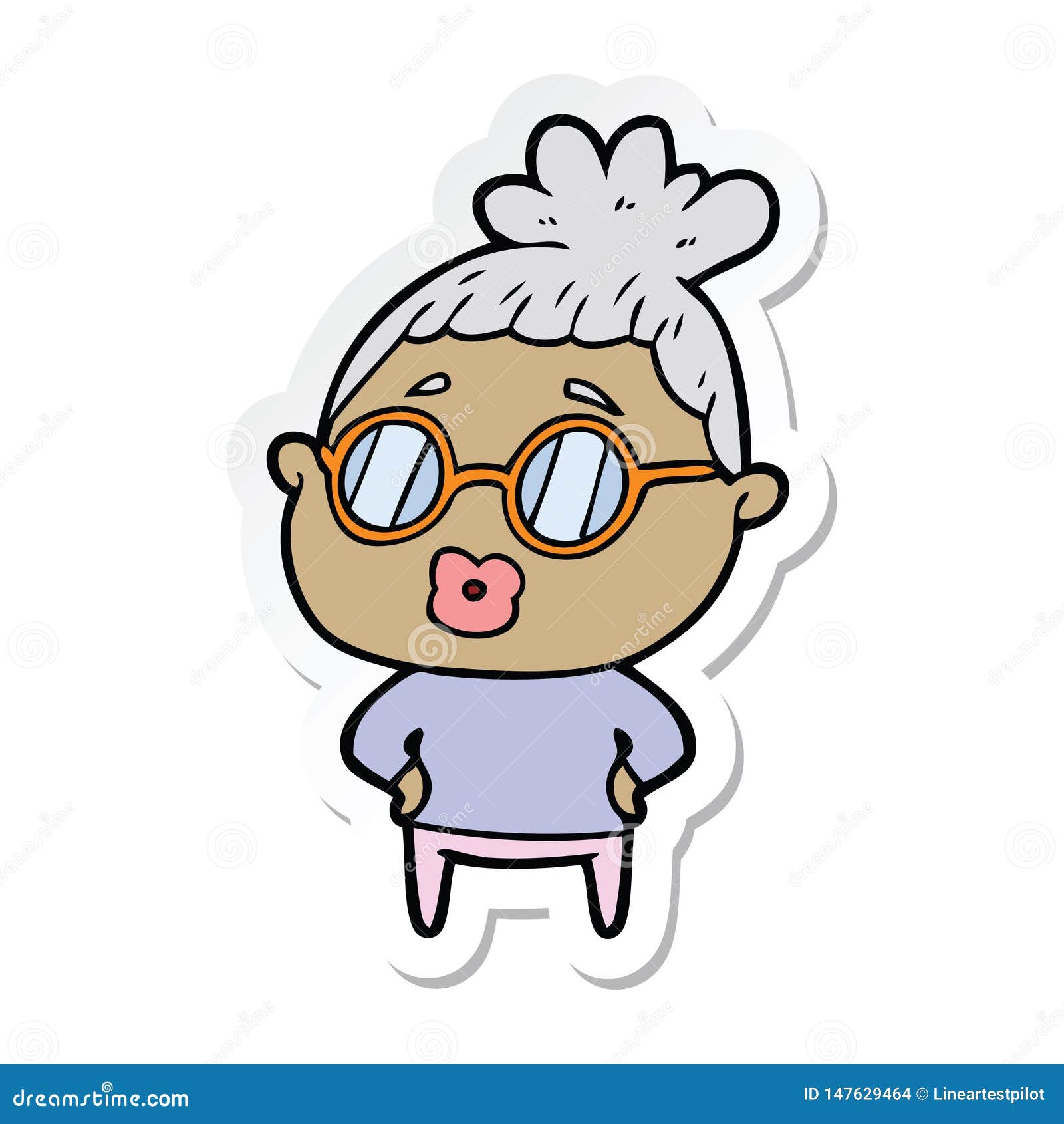 Sticker of a Cartoon Librarian Woman Wearing Spectacles Stock Vector - Illustration of character, freehand: 147629464 Sticker of a Cartoon Librarian Woman Wearing Spectacles Stock Vector - Illustration of character, freehand: 147629464