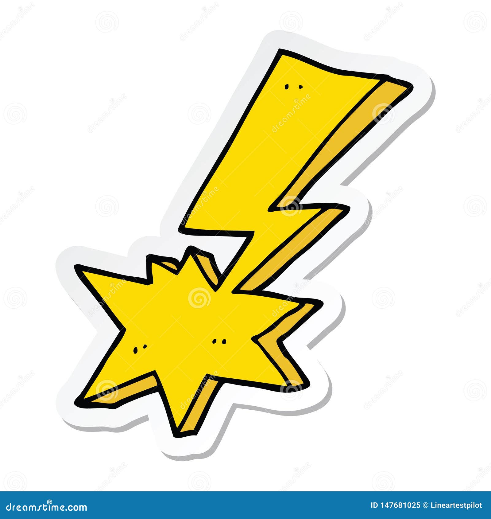 Sticker of a Cartoon Lightning Bolt Stock Vector Illustration of character, symbol 147681025