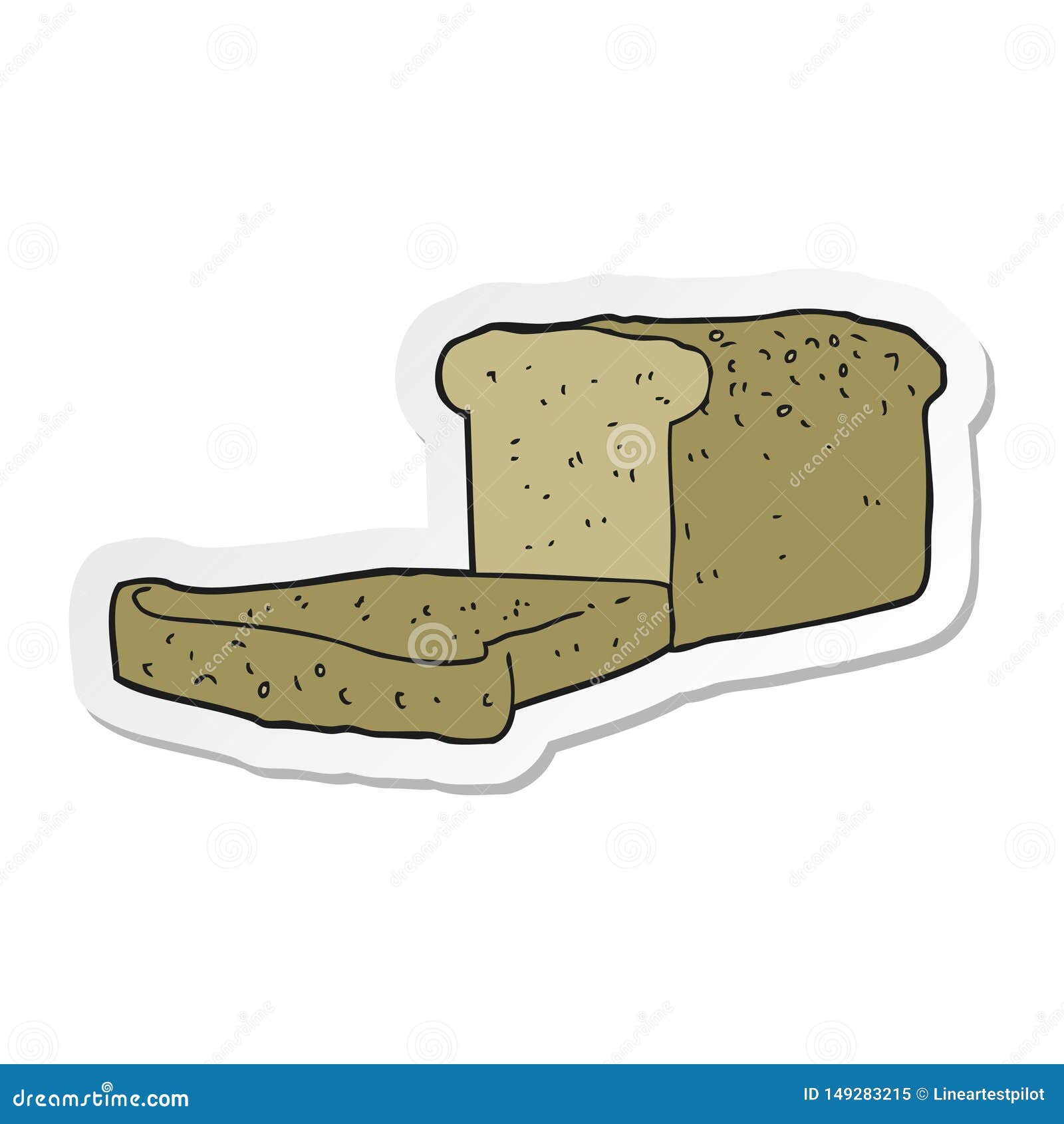 Sticker of a Cartoon Loaf of Bread Stock Vector Illustration of