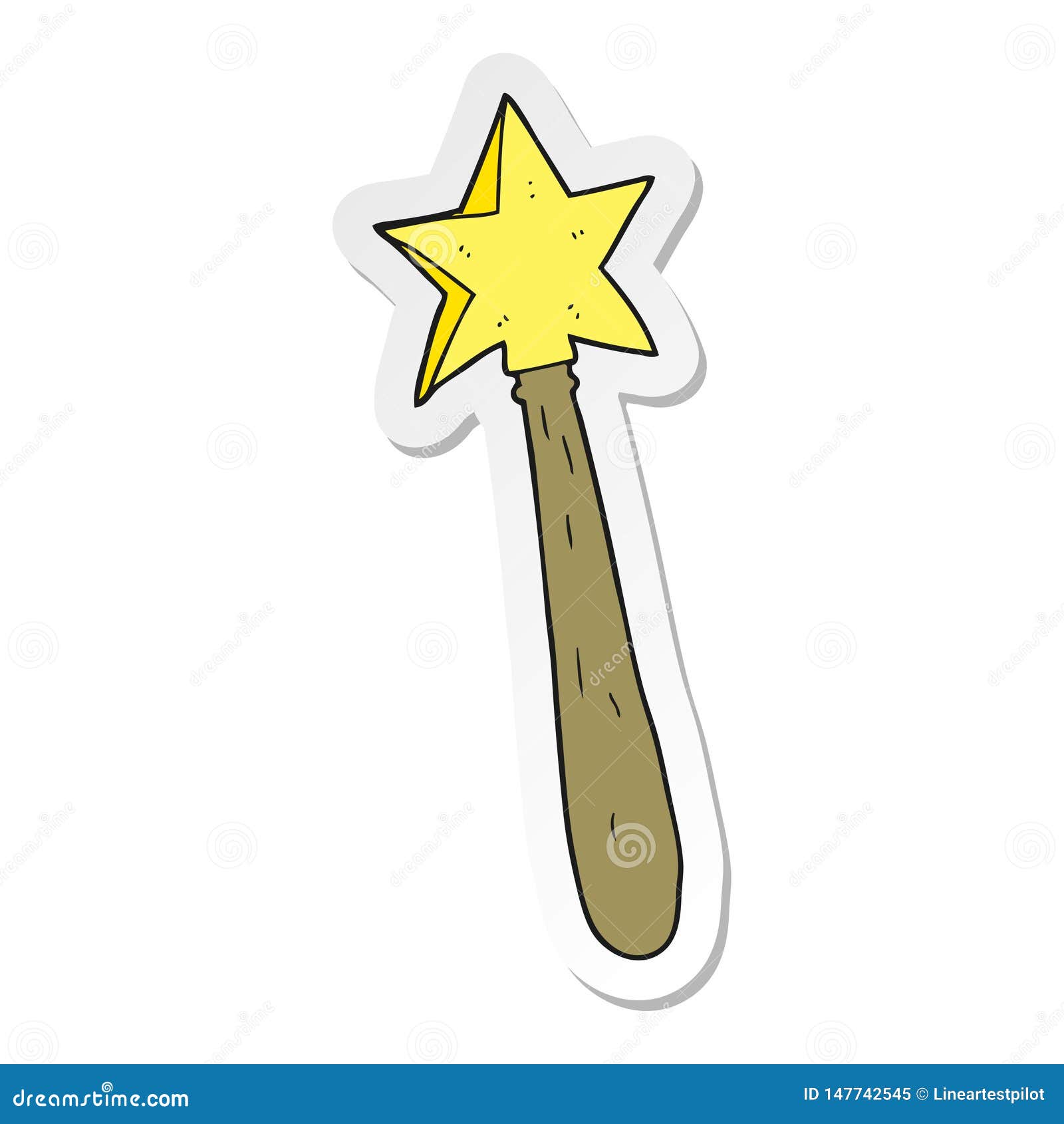 Sticker Of A Cartoon Magic Wand Stock Vector - Illustration of cartoon