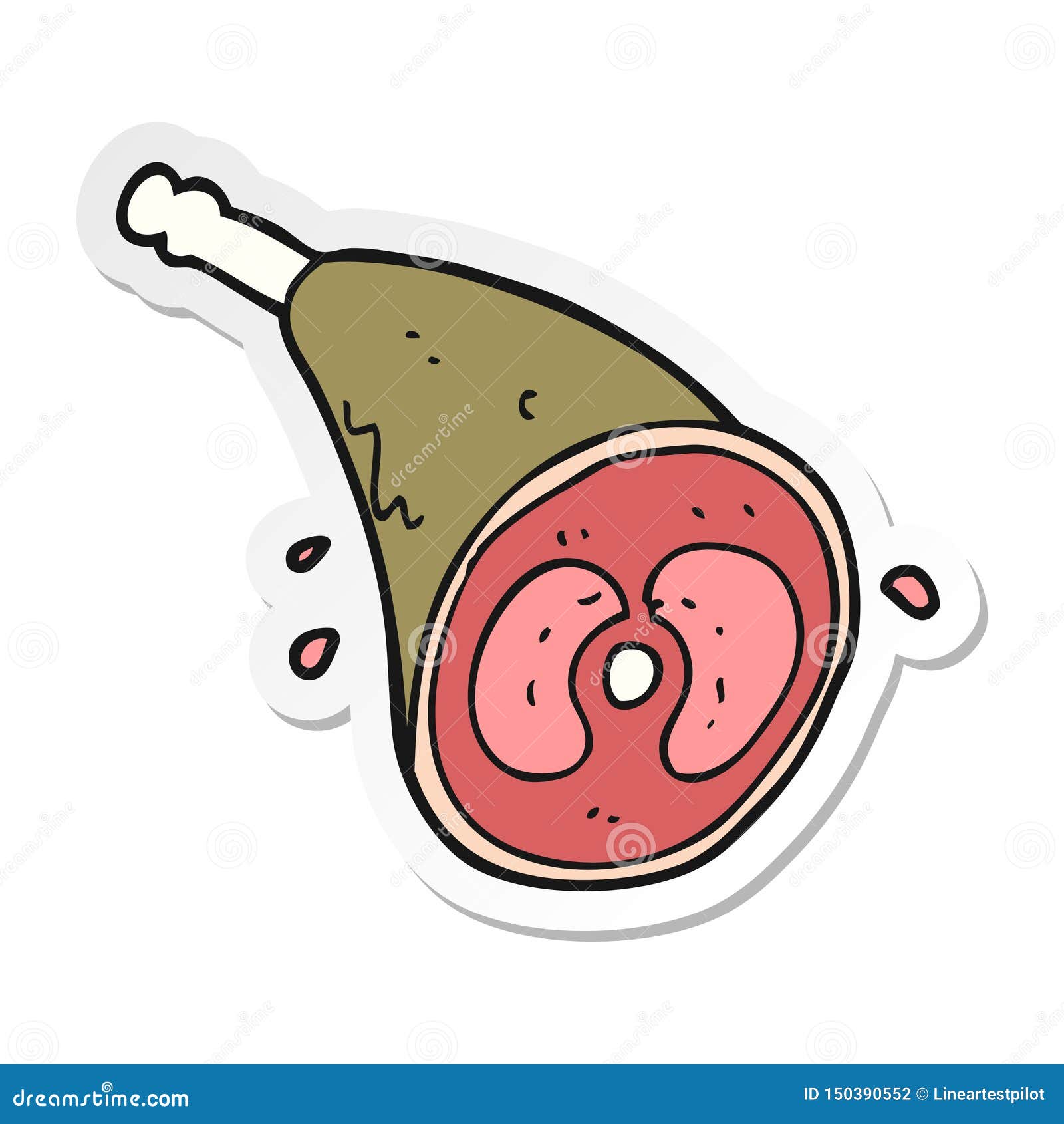 Sticker of a cartoon meat stock vector. Illustration of beef 150390552