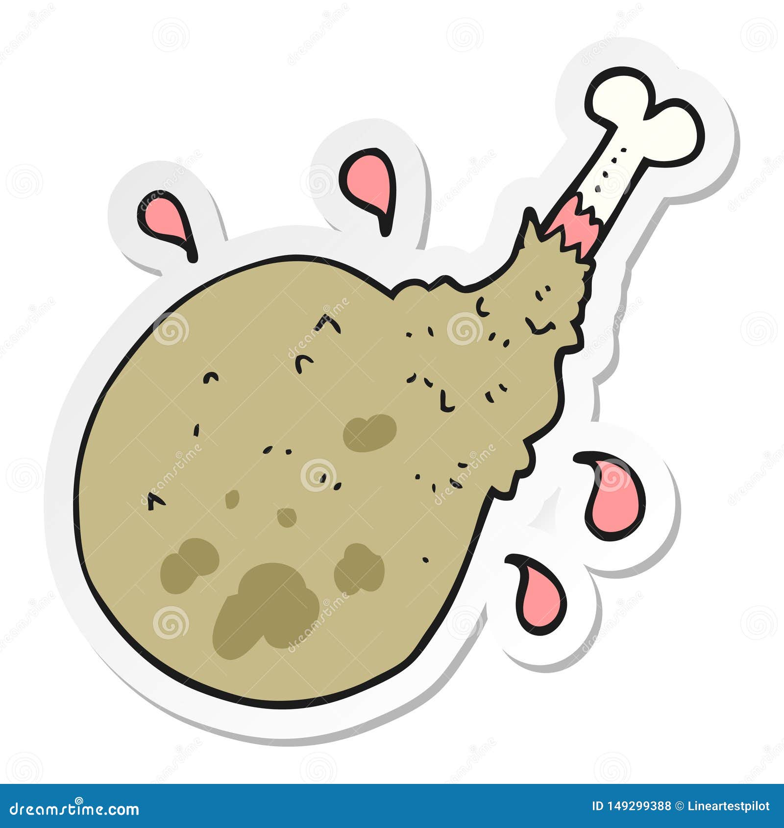 Sticker of a cartoon meat stock vector. Illustration of chicken 149299388