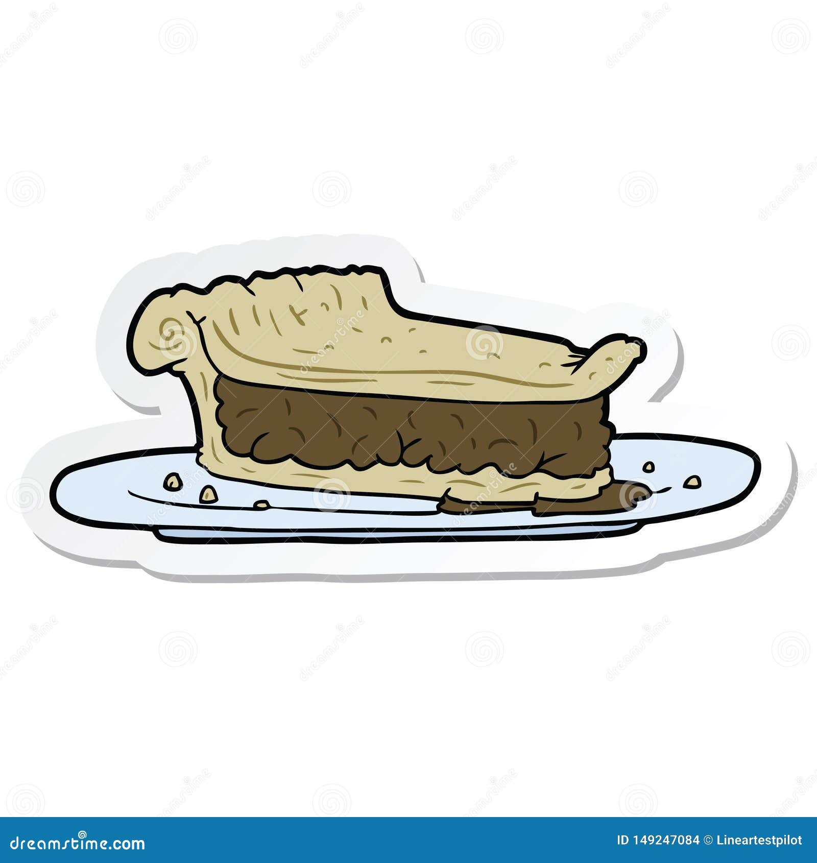 Sticker of a Cartoon Meat Pie Stock Vector Illustration of artwork