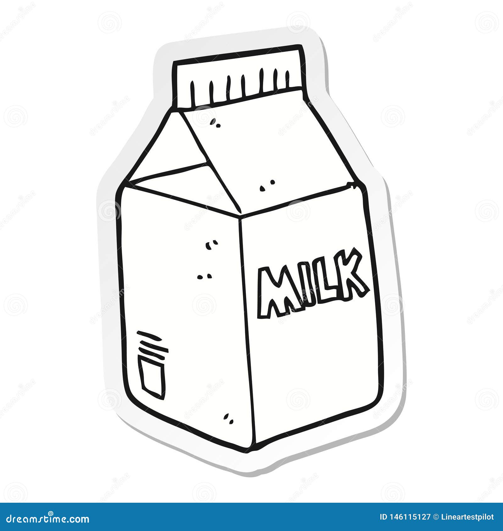 Sticker Of A Cartoon Milk Carton Stock Vector Illustration Of Cute Doodle 146115127