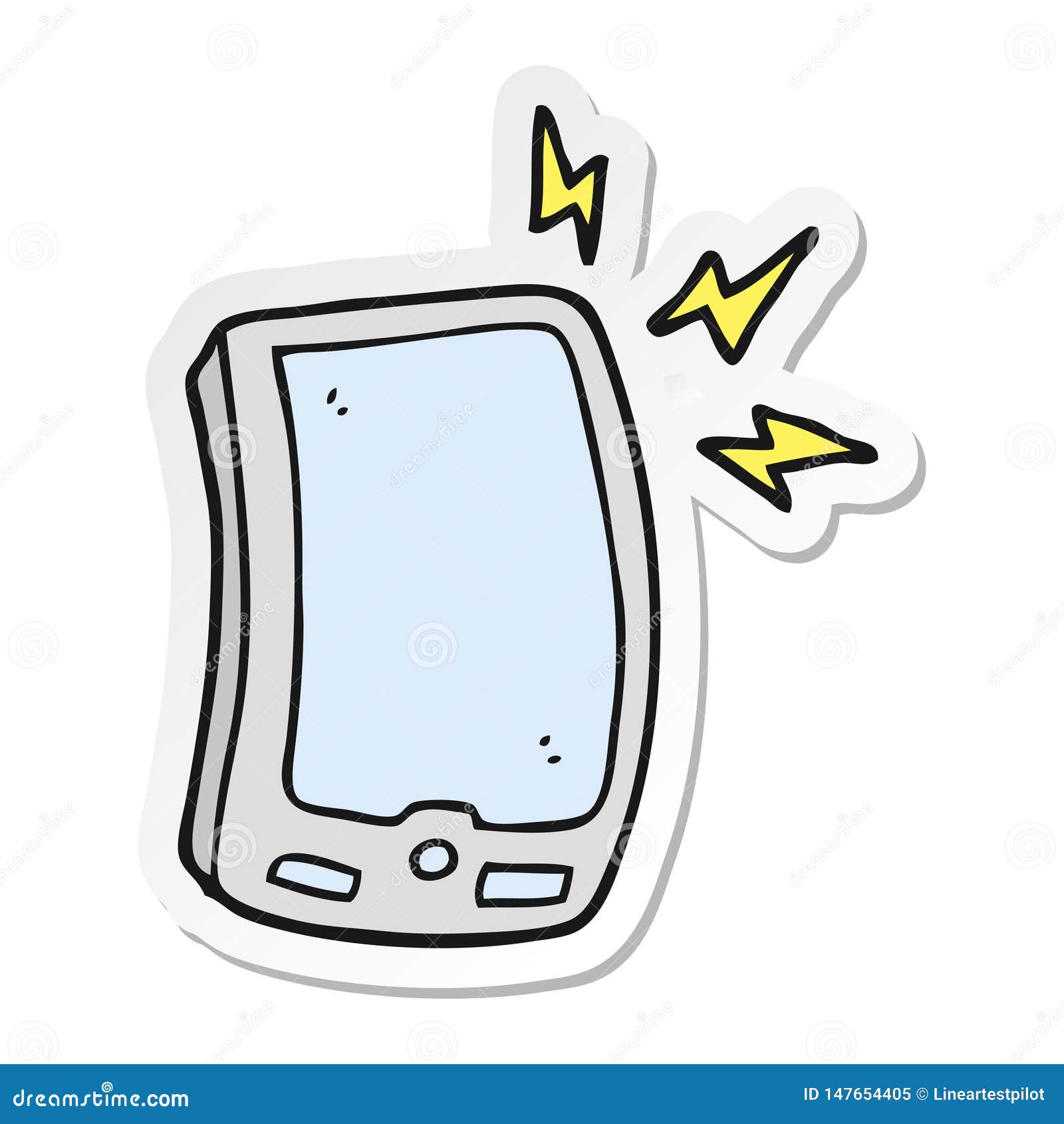 Sticker Cartoon Drawing Doodle Illustration Freehand Free Hand Drawn Hand  Drawn Quirky Cute Funny Artwork Crazy Clipart Clip Art Retro Traditional  Mobile Phone Telephone Technology Tablet Device Icon Sign Symbol Sign Stock