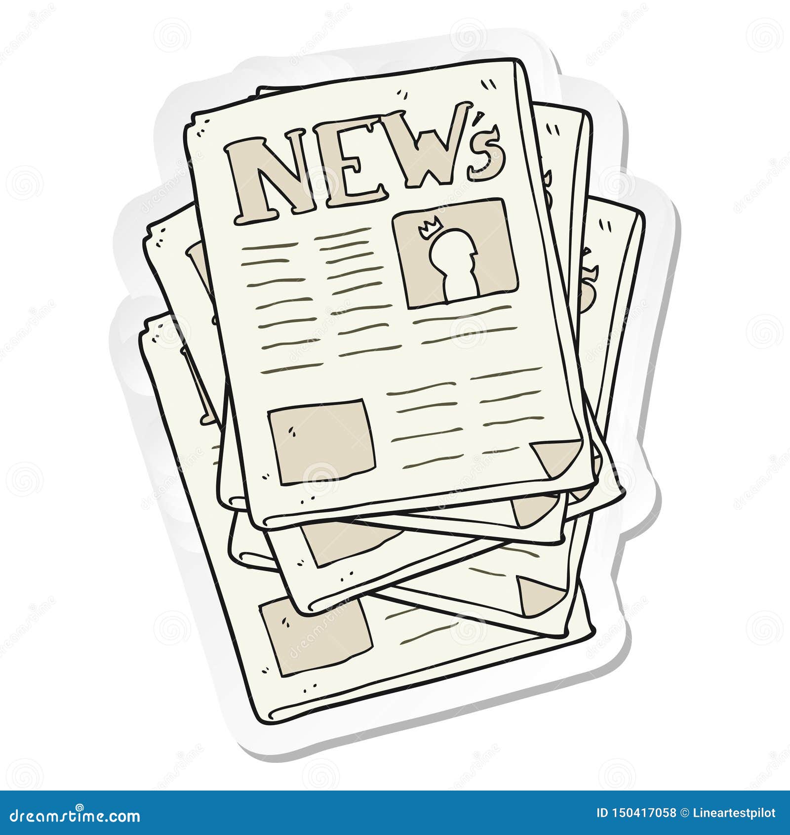 Sticker of a Cartoon Newspaper Stock Vector - Illustration of clip, paper: 150417058 Sticker of a Cartoon Newspaper Stock Vector - Illustration of clip, paper: 150417058