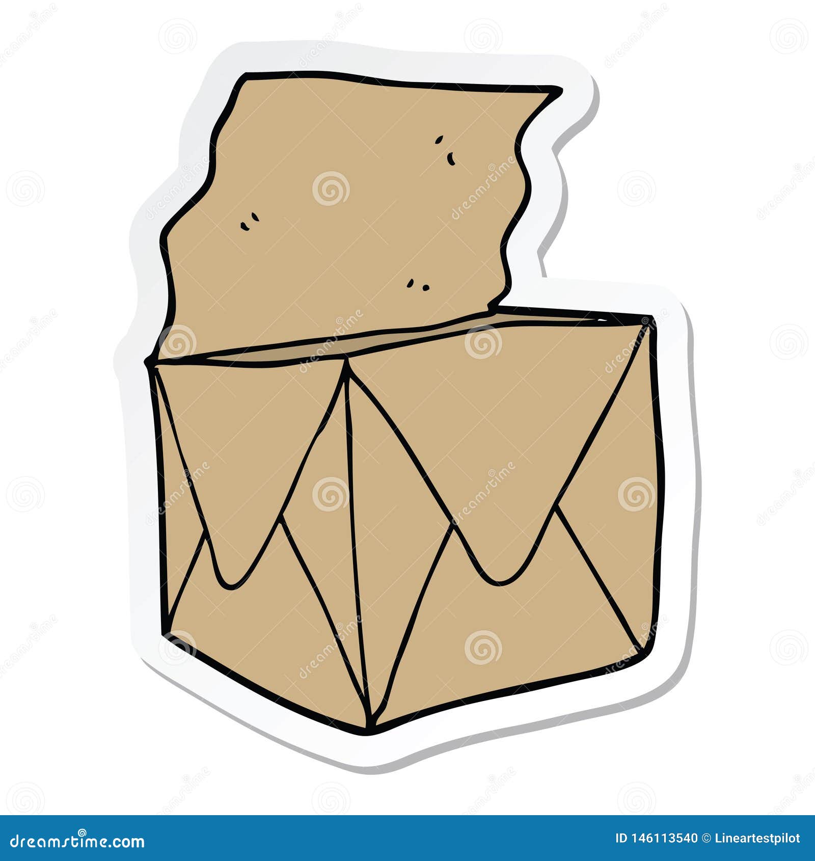 Sticker of a Cartoon Package Stock Vector Illustration of decal