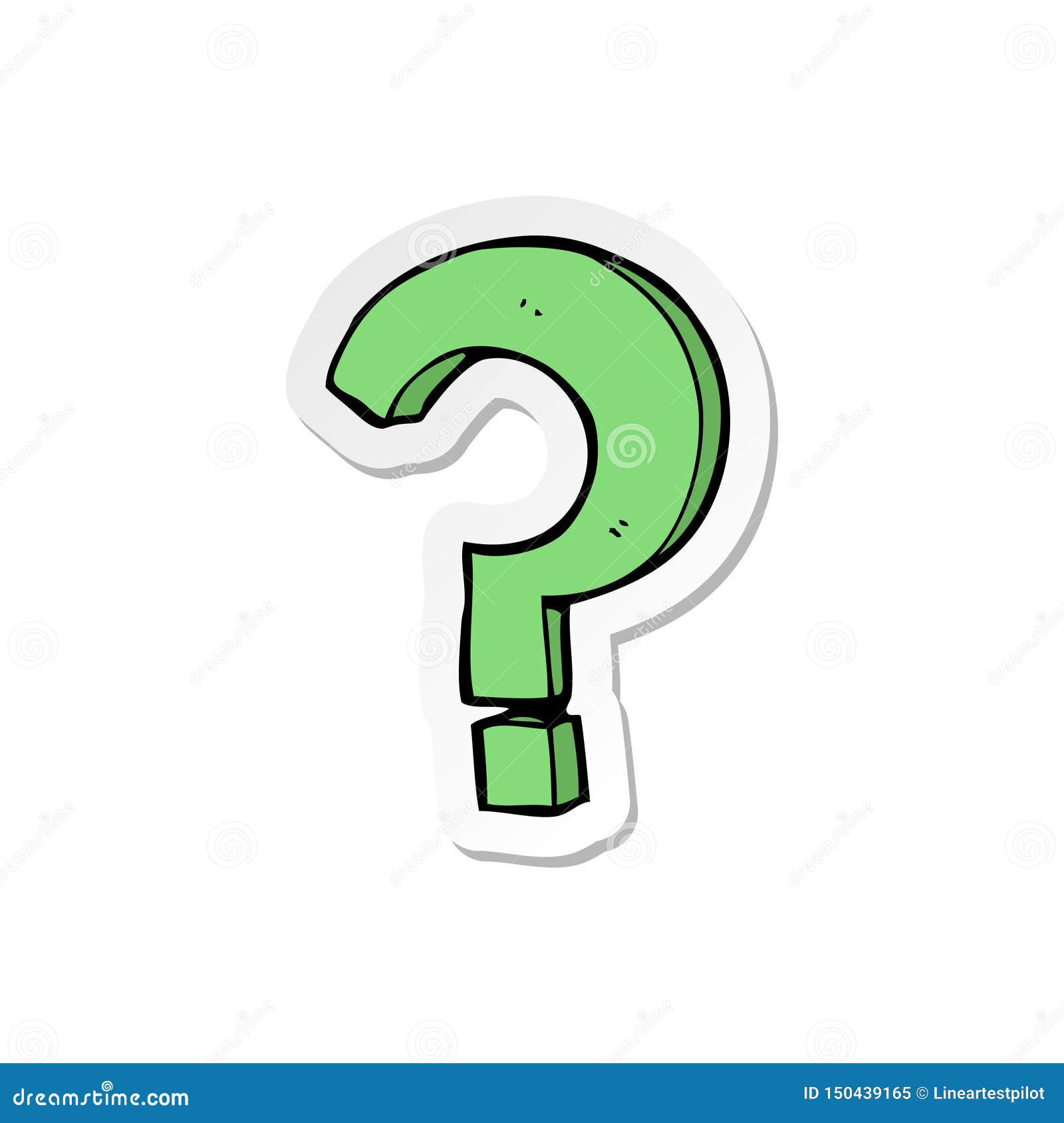 Sticker Of A Cartoon Question Mark Stock Vector Illustration Of Quirky Sticker 150439165