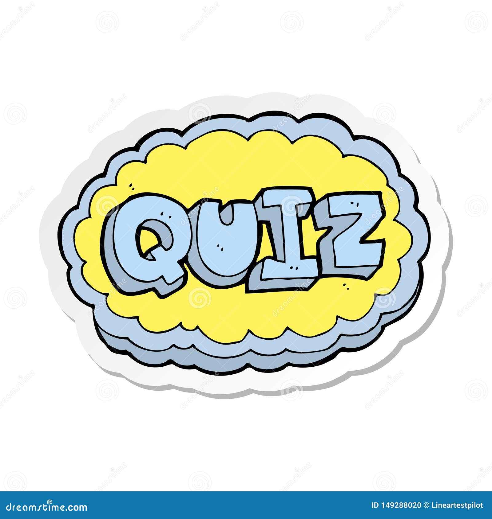 Sticker of a Cartoon Quiz Sign Stock Vector - Illustration of symbol, text:  149288020
