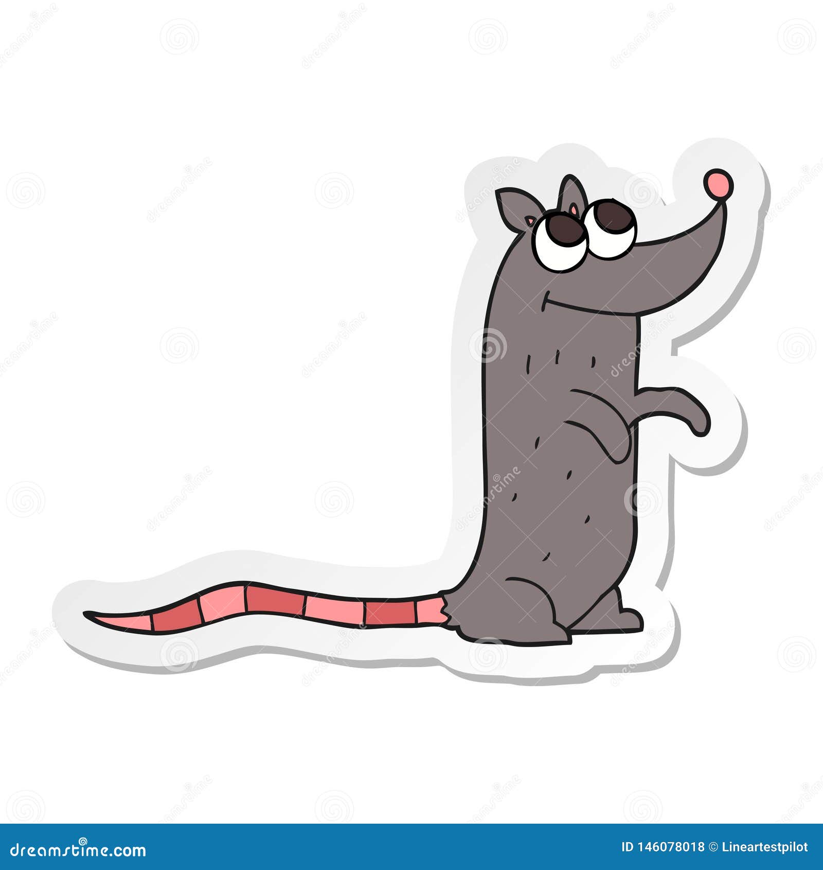 Sticker of a cartoon rat stock vector. Illustration of clip 146078018