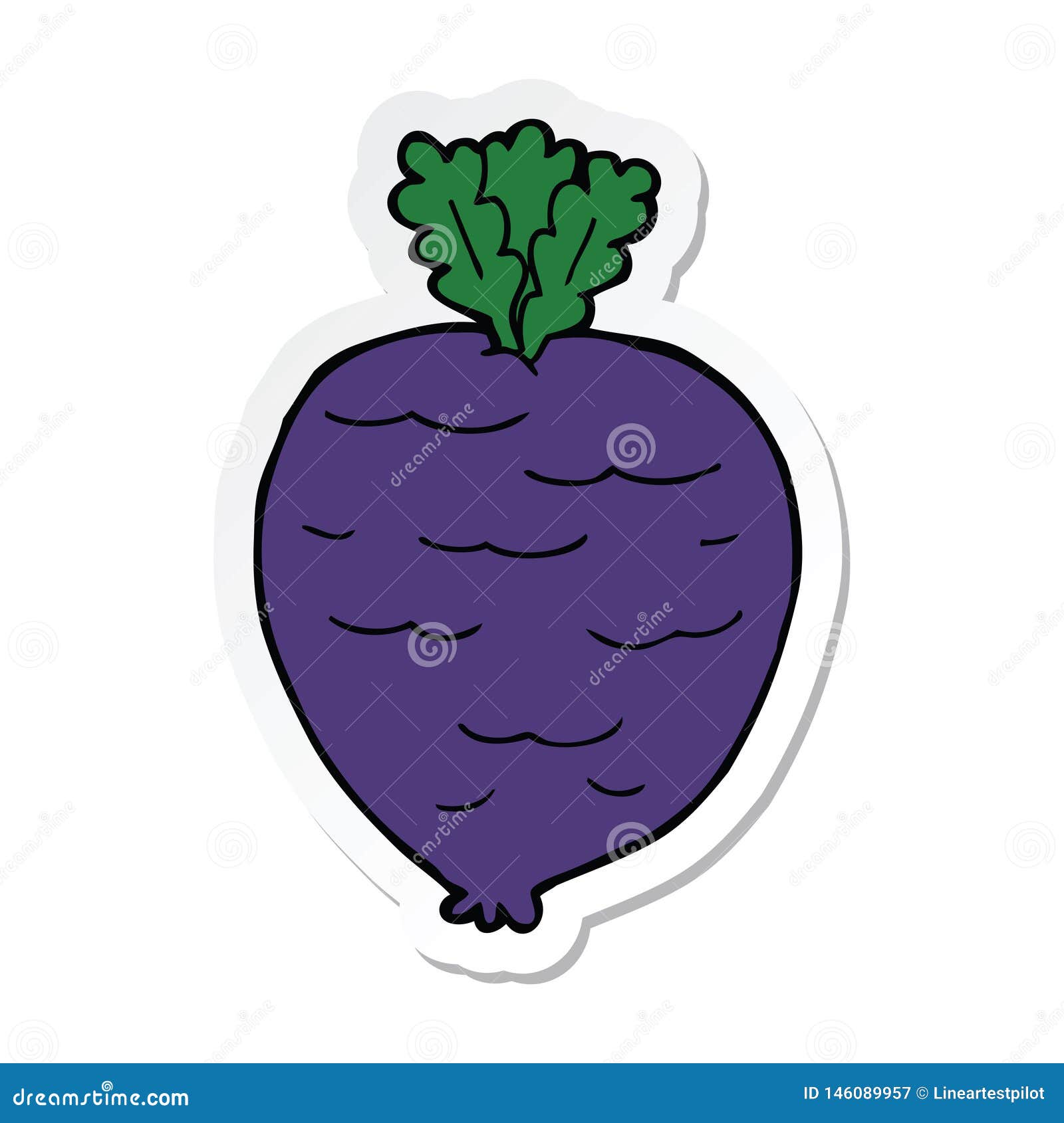 Sticker of a Cartoon Root Vegetable Stock Vector Illustration of
