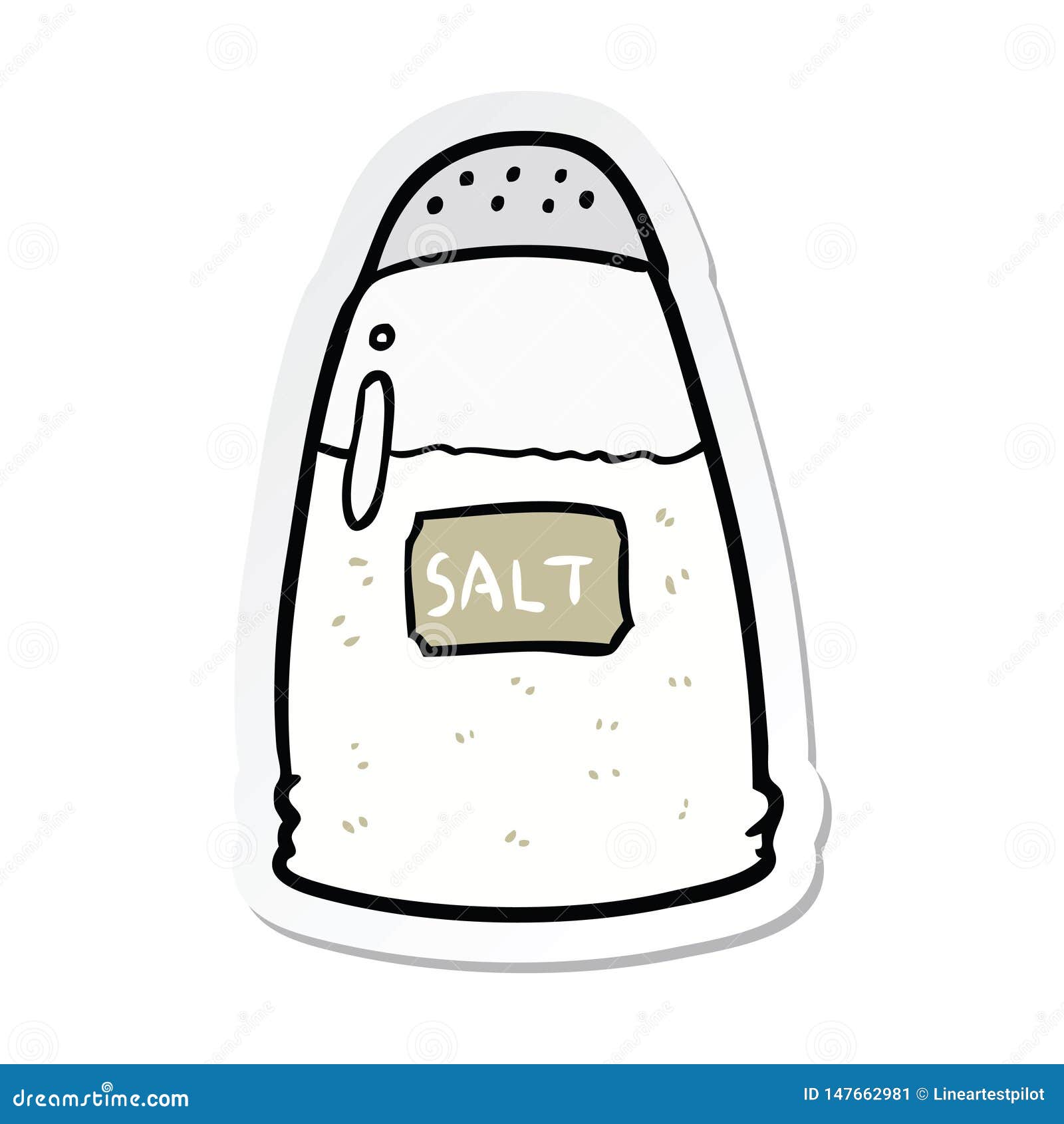 Sticker of a cartoon salt stock vector. Illustration of shaker - 147662981 Sticker of a cartoon salt stock vector. Illustration of shaker - 147662981