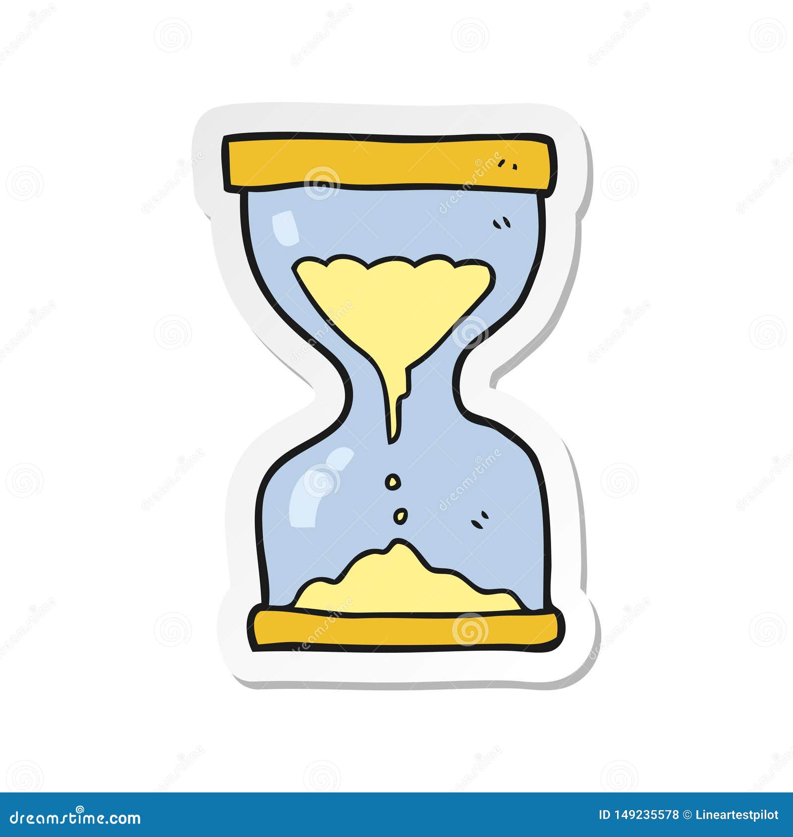 Sticker of a Cartoon Sand Timer Hourglass Stock Vector - Illustration of  timer, hand: 149235578