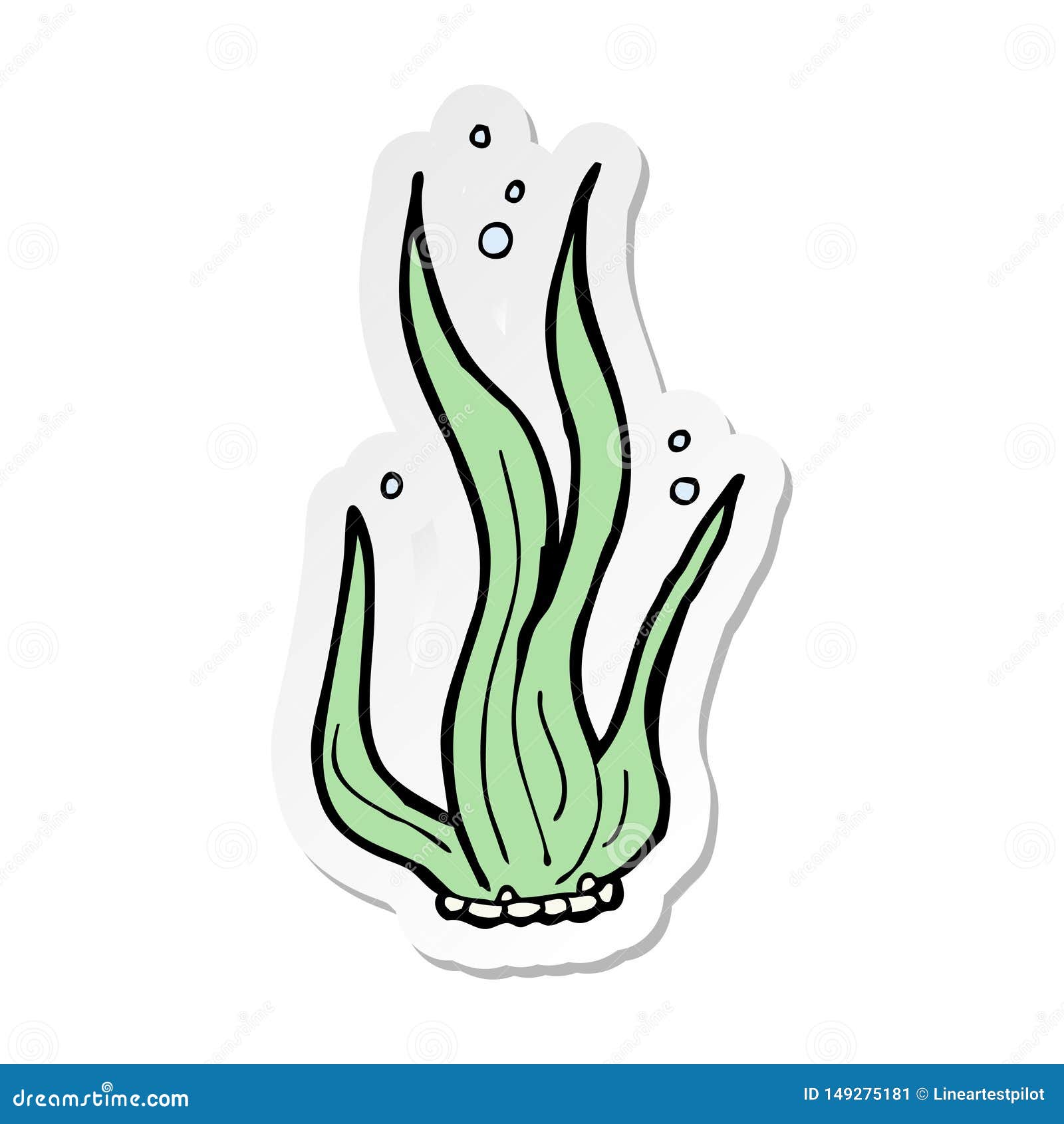 Sticker of a Cartoon Seaweed Stock Vector Illustration of cheerful, icon 149275181