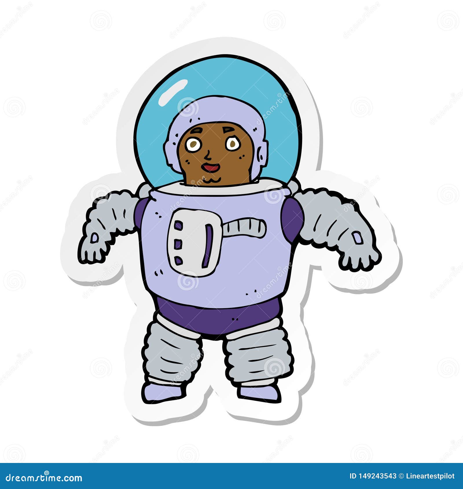 Sticker Man Male Space Astronaut Spaceman Spacesuit Suit Cartoon
