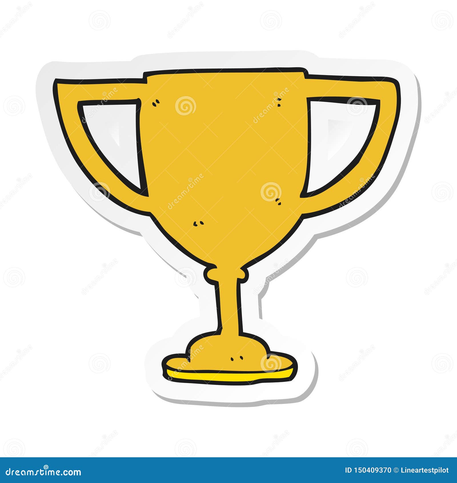Sticker of a Cartoon Sports Trophy Stock Vector Illustration of
