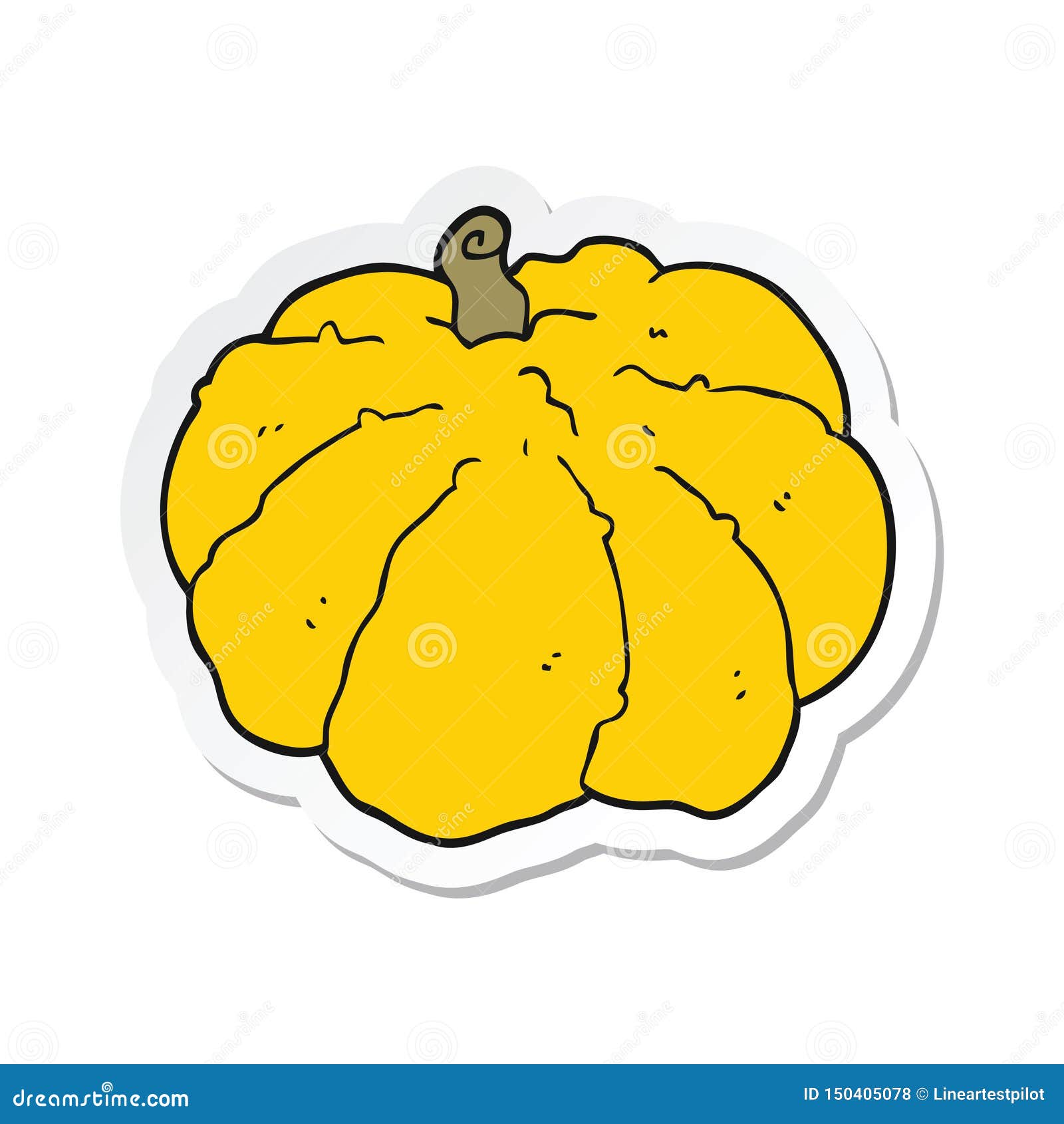 Sticker of a Cartoon Squash Stock Vector Illustration of drawing