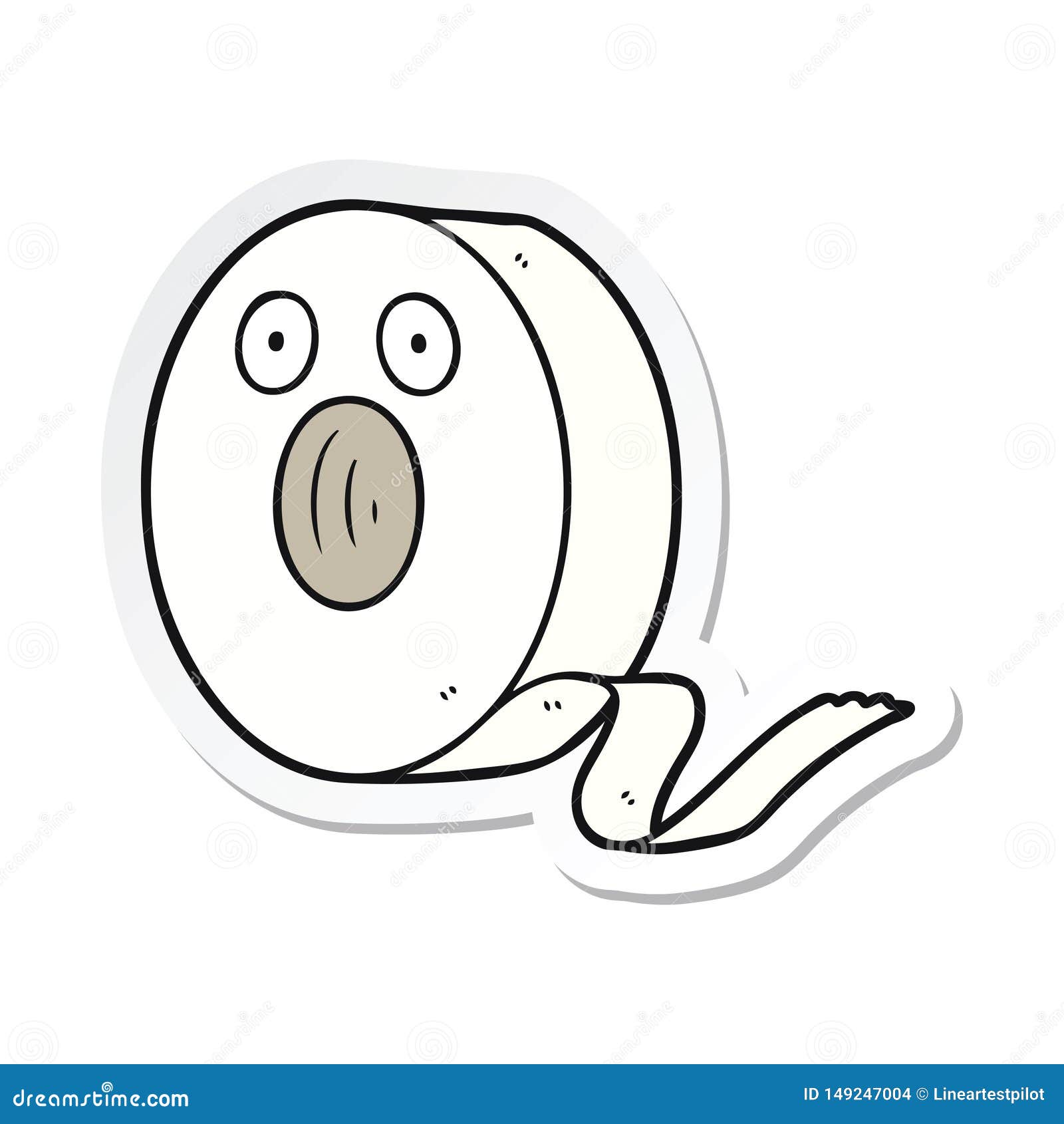 Sticker of a cartoon tape stock vector. Illustration of freehand