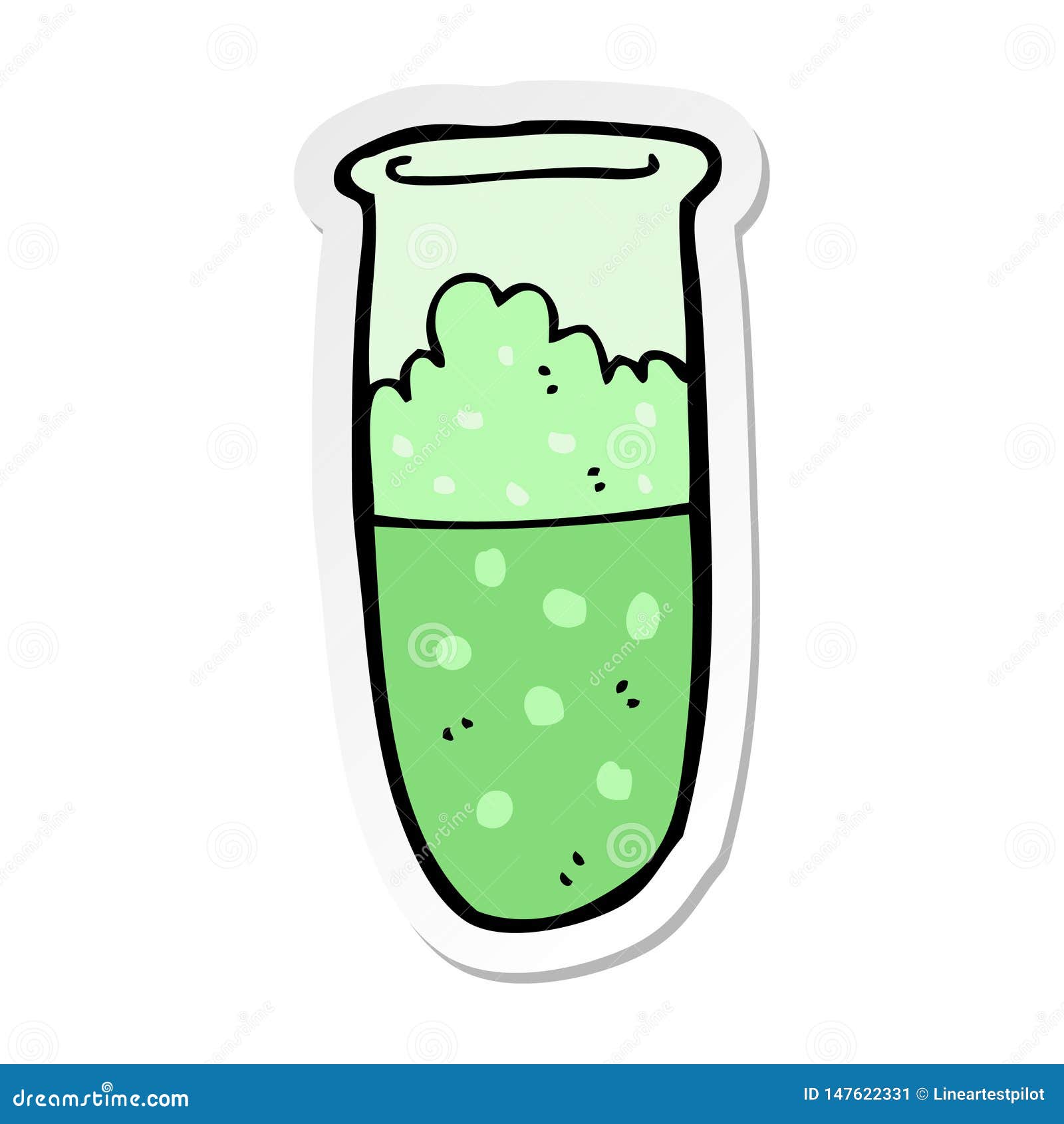 Sticker of a Cartoon Test Tube Stock Vector Illustration of simple