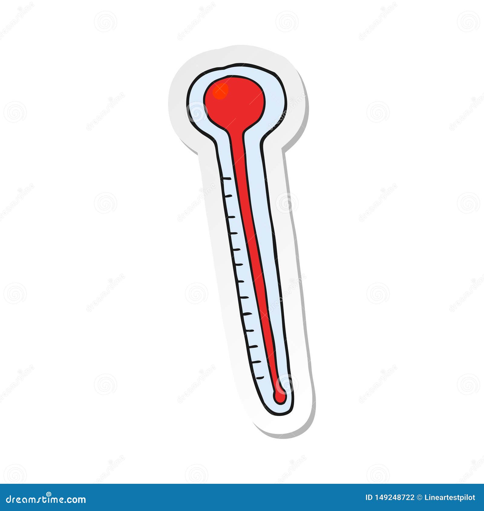 Sticker of a Cartoon Thermometer Stock Vector Illustration of cartoon