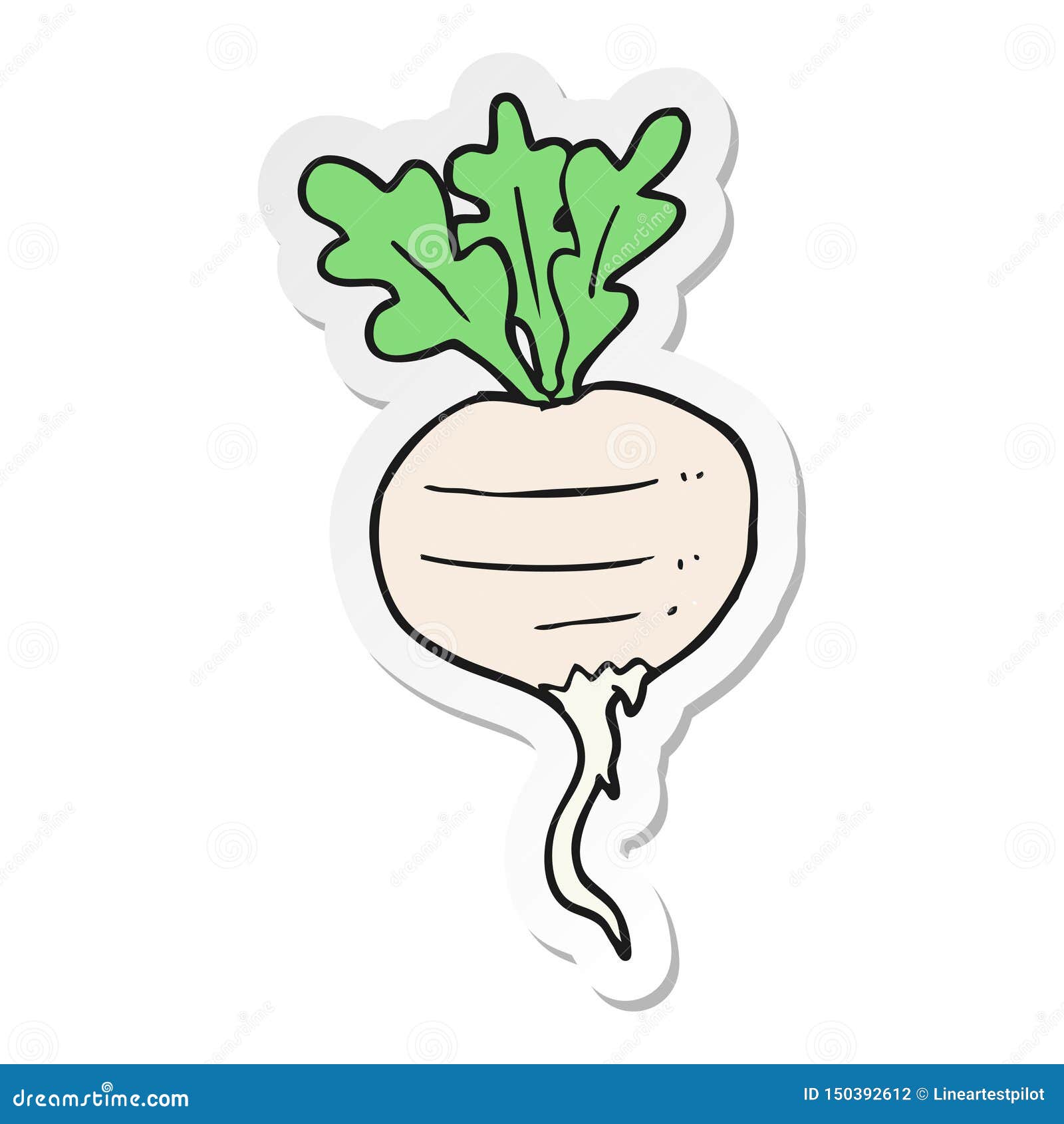 Sticker of a Cartoon Turnip Stock Vector Illustration of symbol