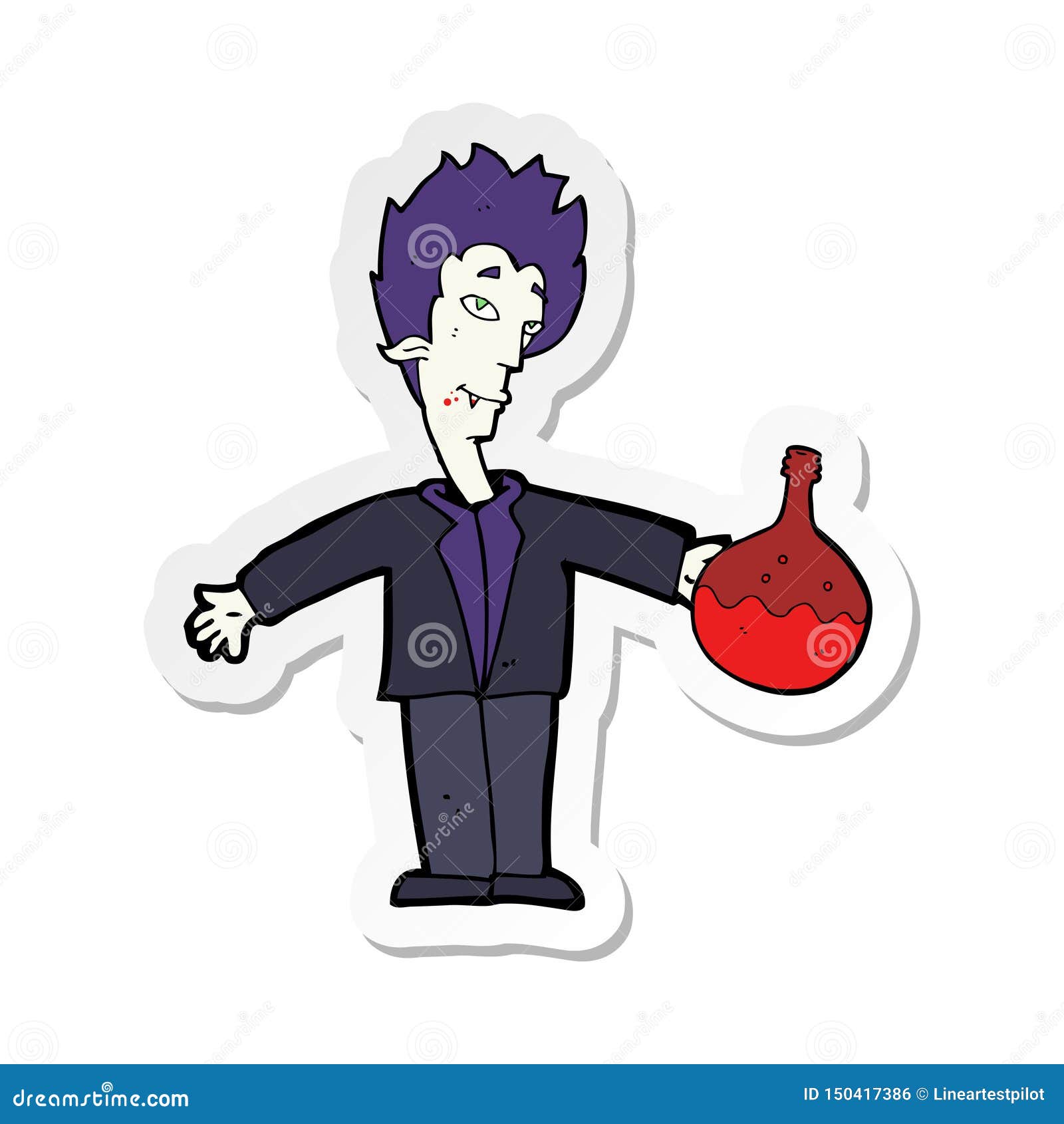 Cartoon Vampire Drinking Blood, Stock vector