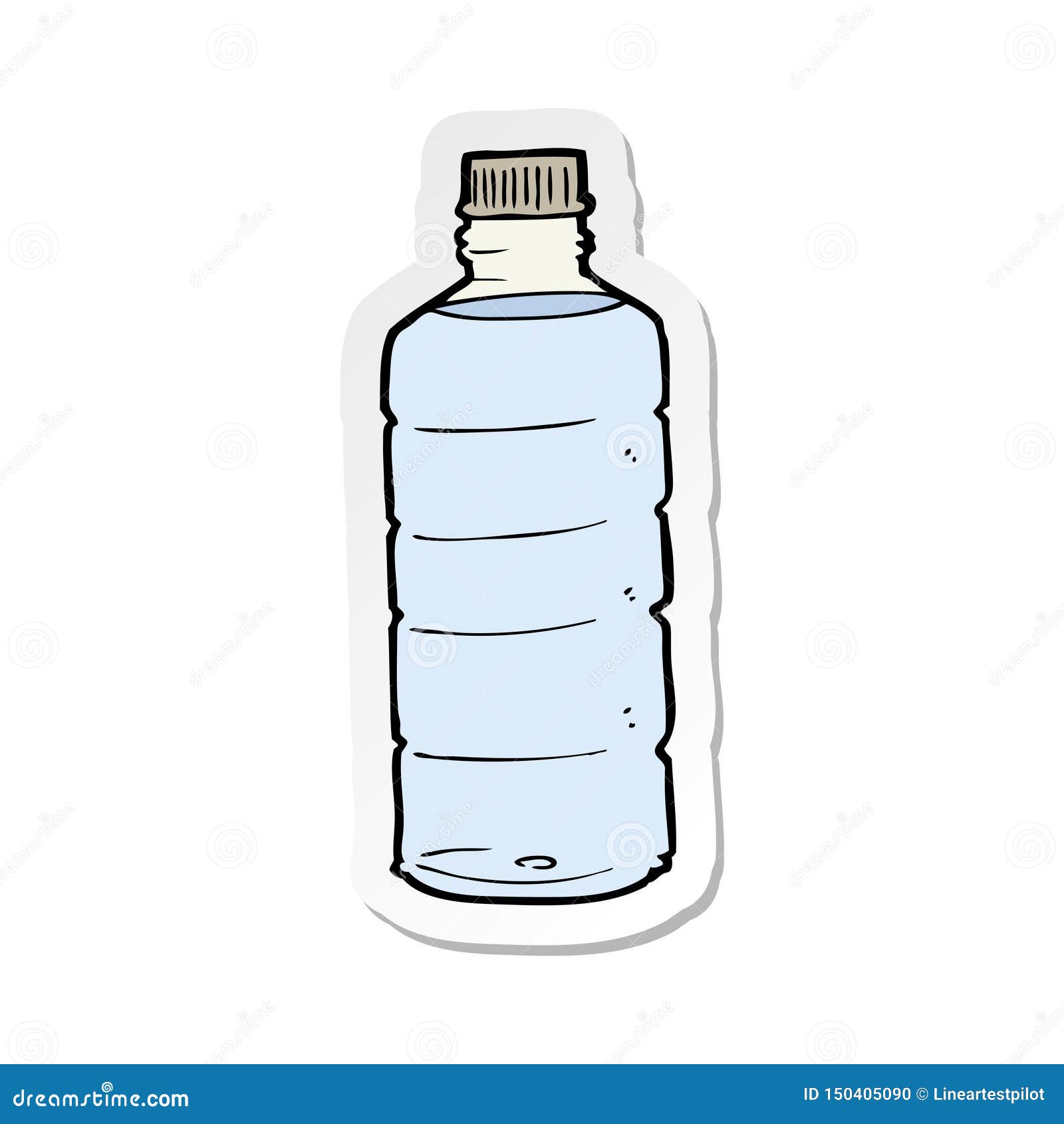 Sticker of a Cartoon Water Bottle Stock Vector Illustration of icon