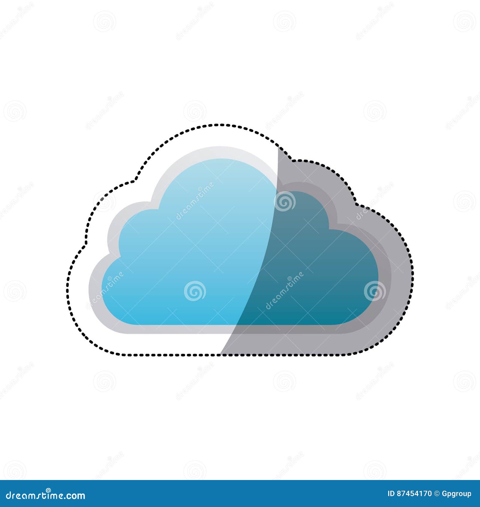 sticker cloud tridimensional in cumulus 