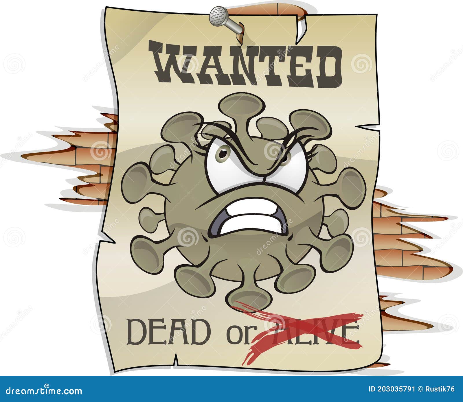 Sticker Coronavirus Wanted Dead. There is an Additional PNG Format ...