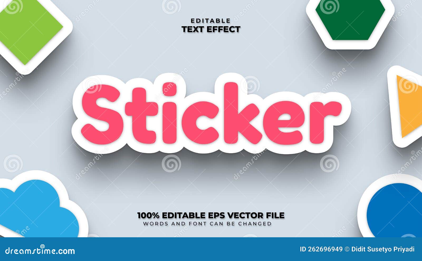 sticker 3d text effect, editable text effect