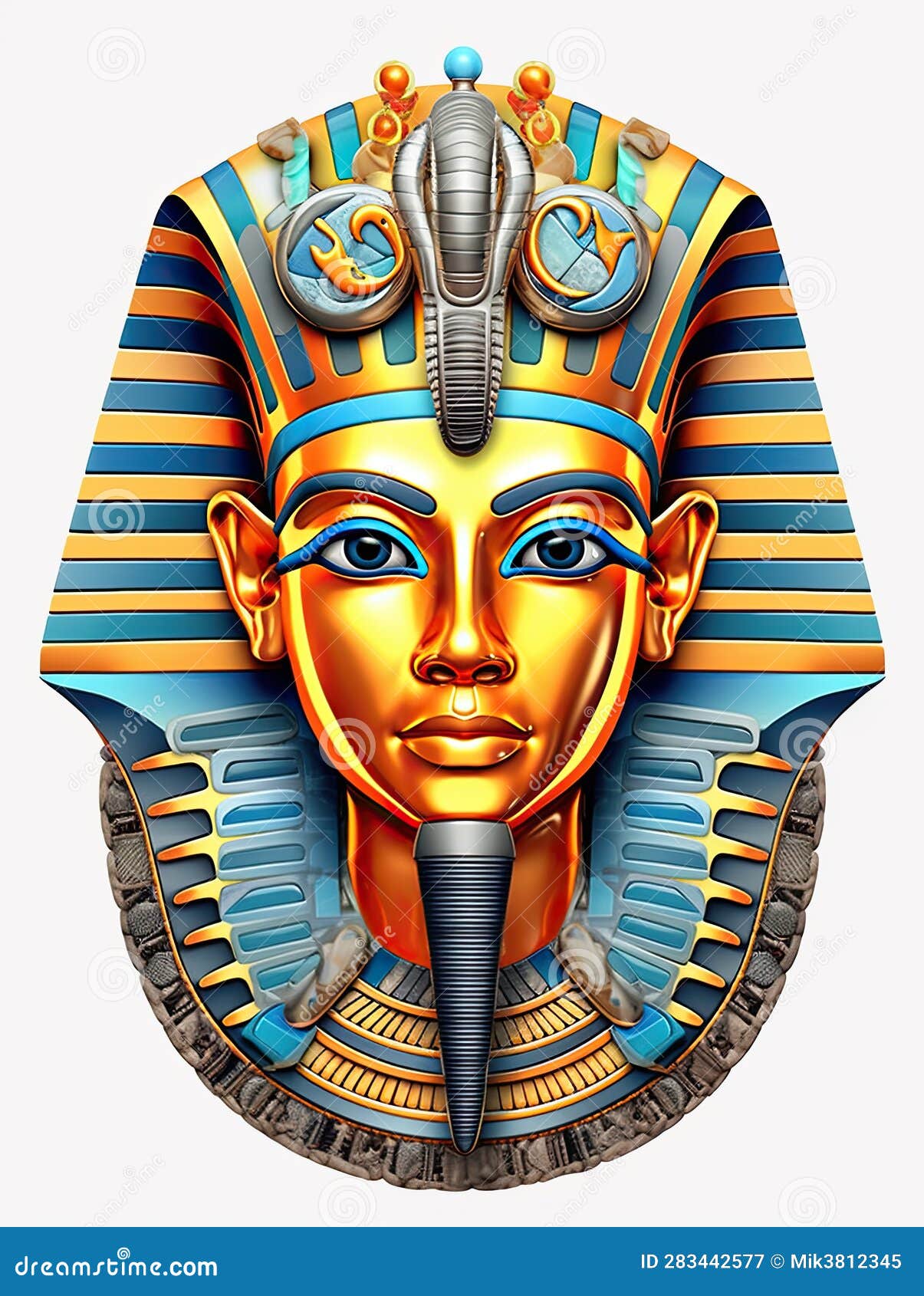 Sticker of an Egyptian Pharaoh. Stock Illustration - Illustration of ...