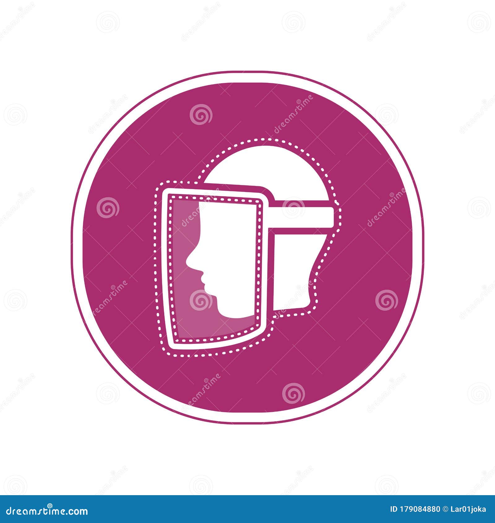 Sticker of a Face Visor Icon Stock Vector Illustration of protection