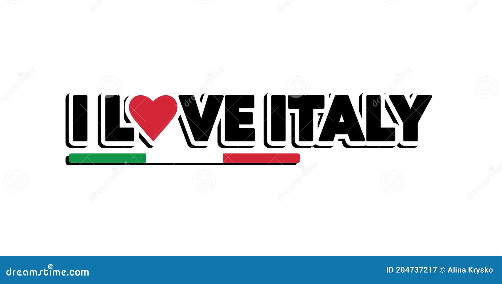 Sticker I Love Italy stock vector. Illustration of italia - 204737217